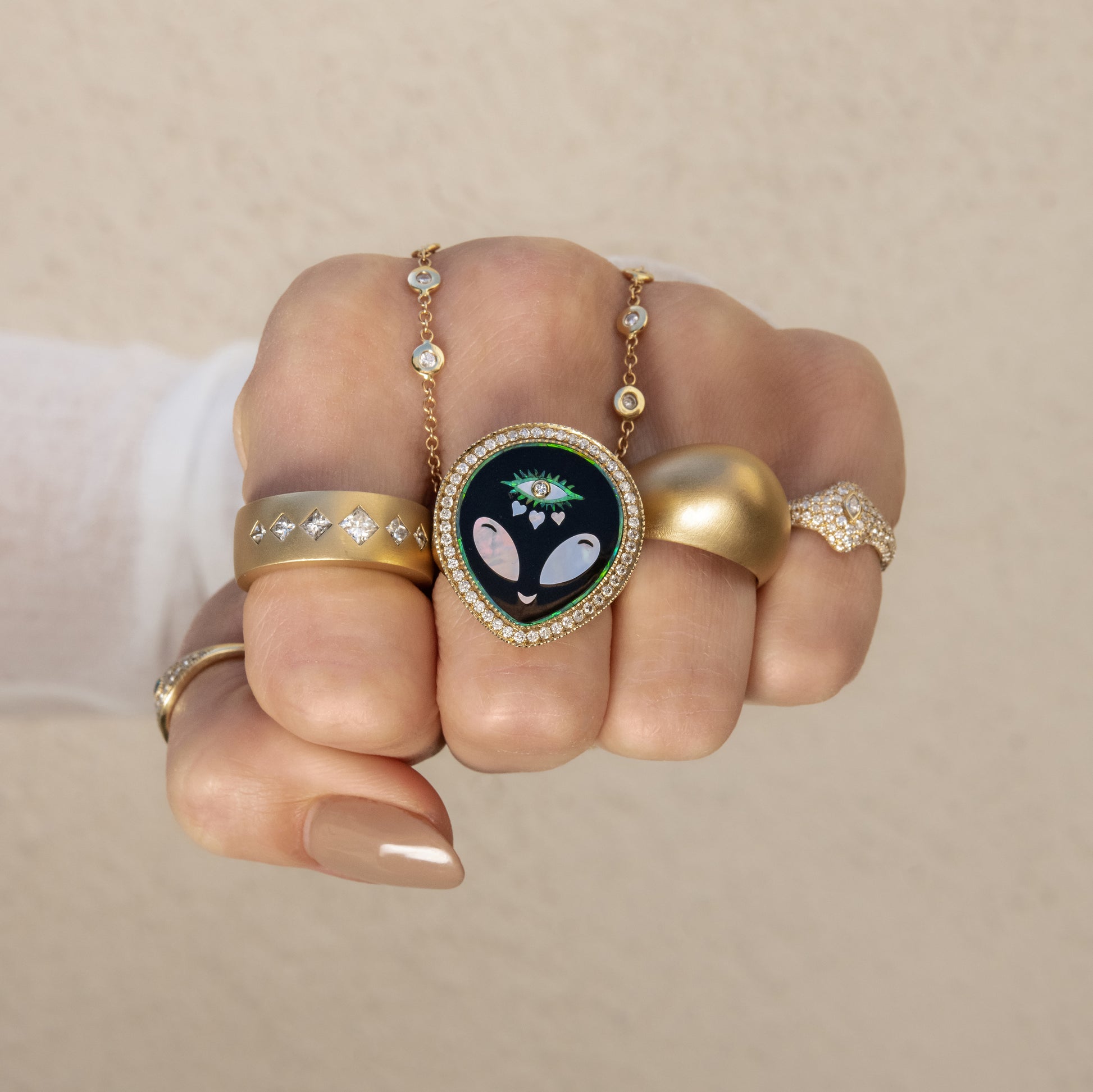 Marquise Diamond Pave Signet Ring