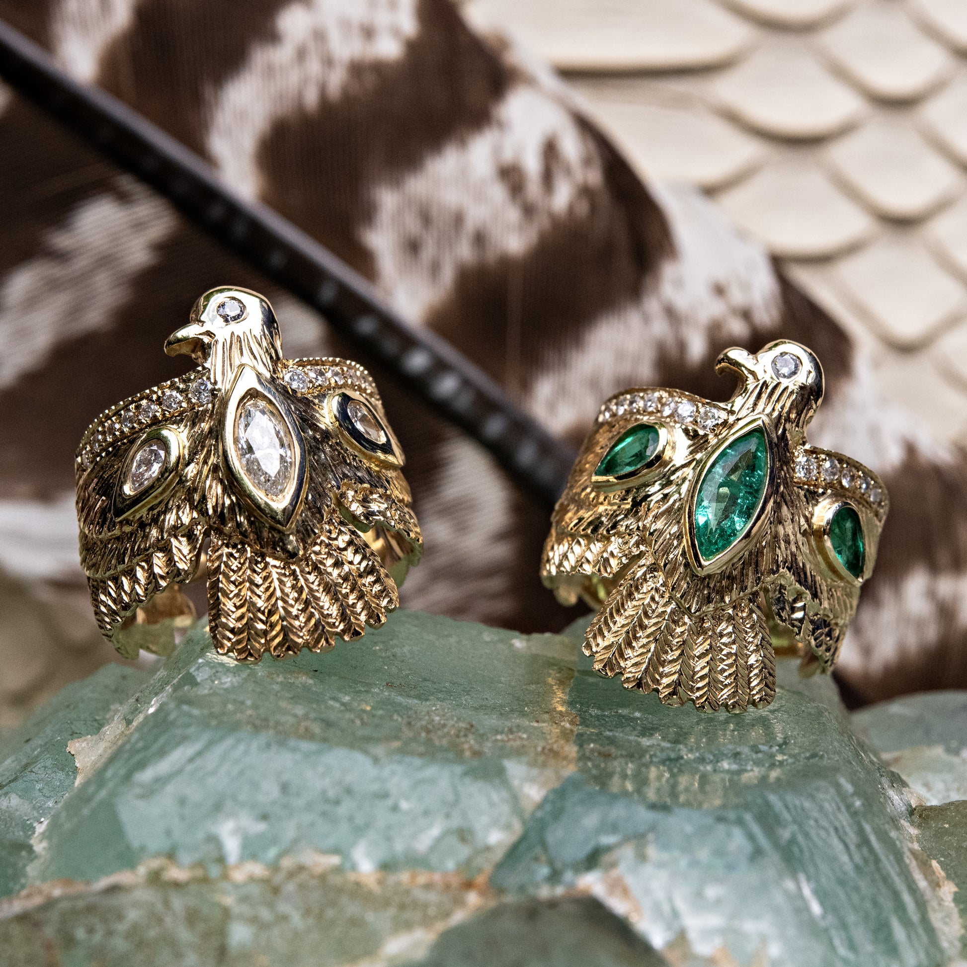 Emerald Thunderbird Ring