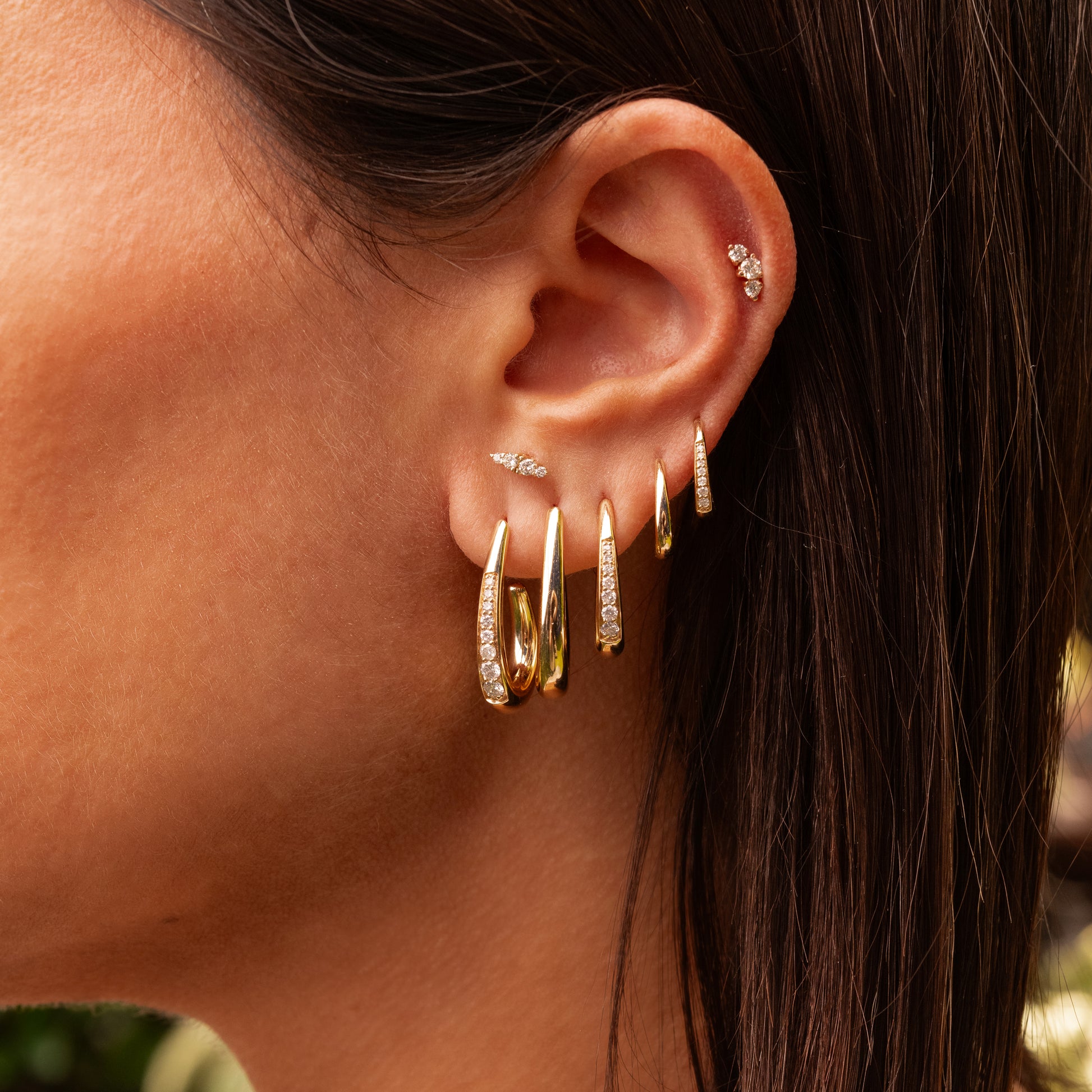 Small Graduated Oval Open Hoop