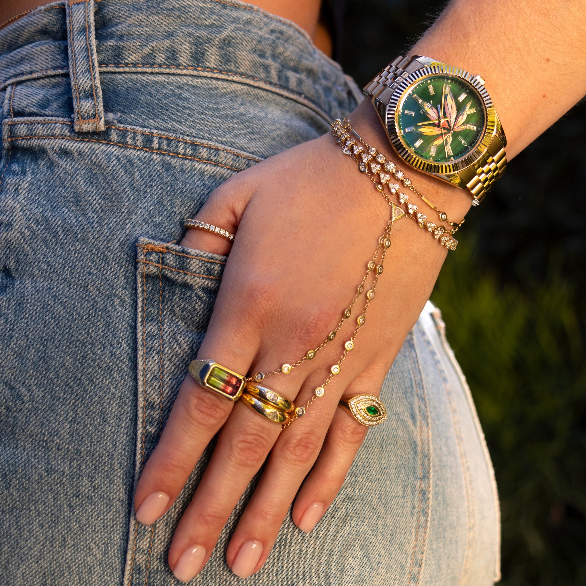 Timex x Jacquie Aiche Legacy High Life Watch Malachite