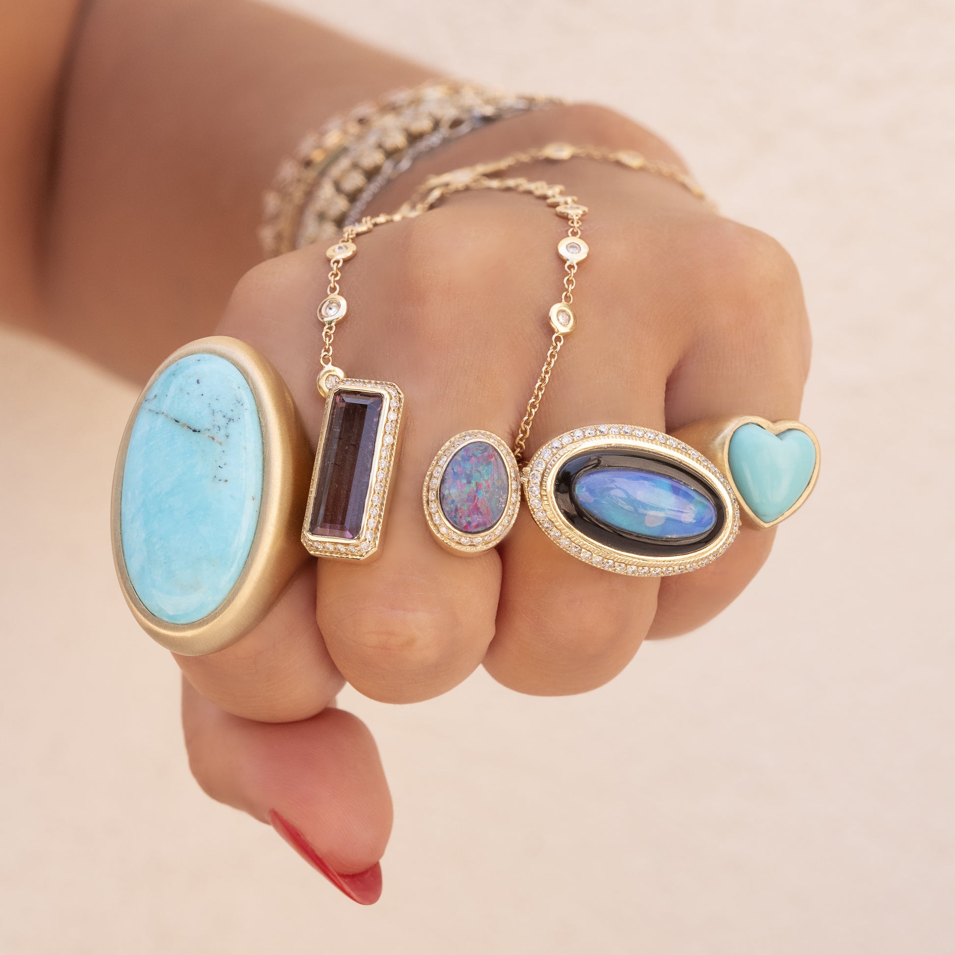 X-Large Smooth Oval Turquoise Ring