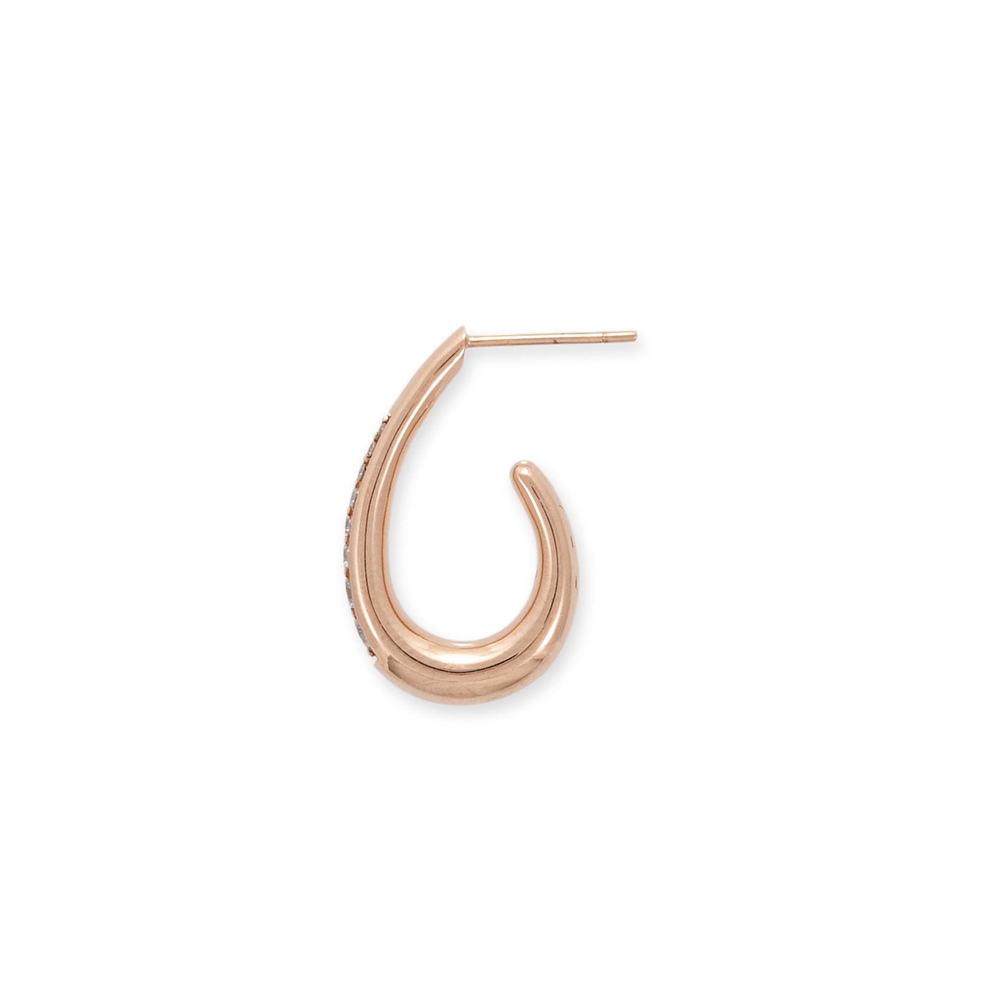 Large Pave Graduated Oval Open Hoop