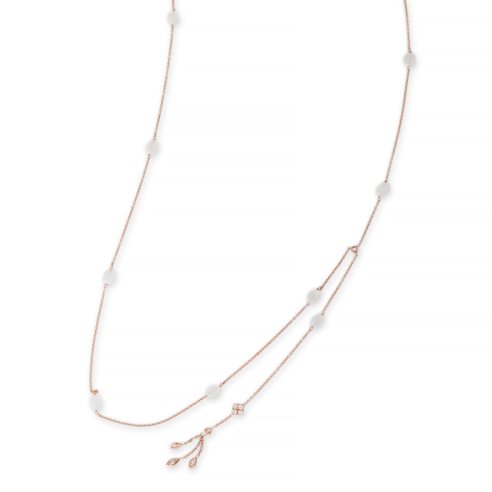 Moonstone Bead Diamond Drip Belly Chain