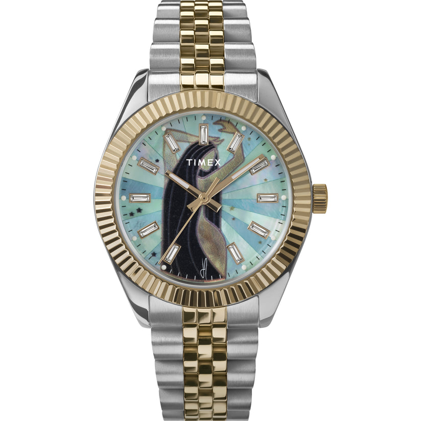 TIMEX X JA LEGACY MUSINGS WATCH BLUE MOTHER OF PEARL