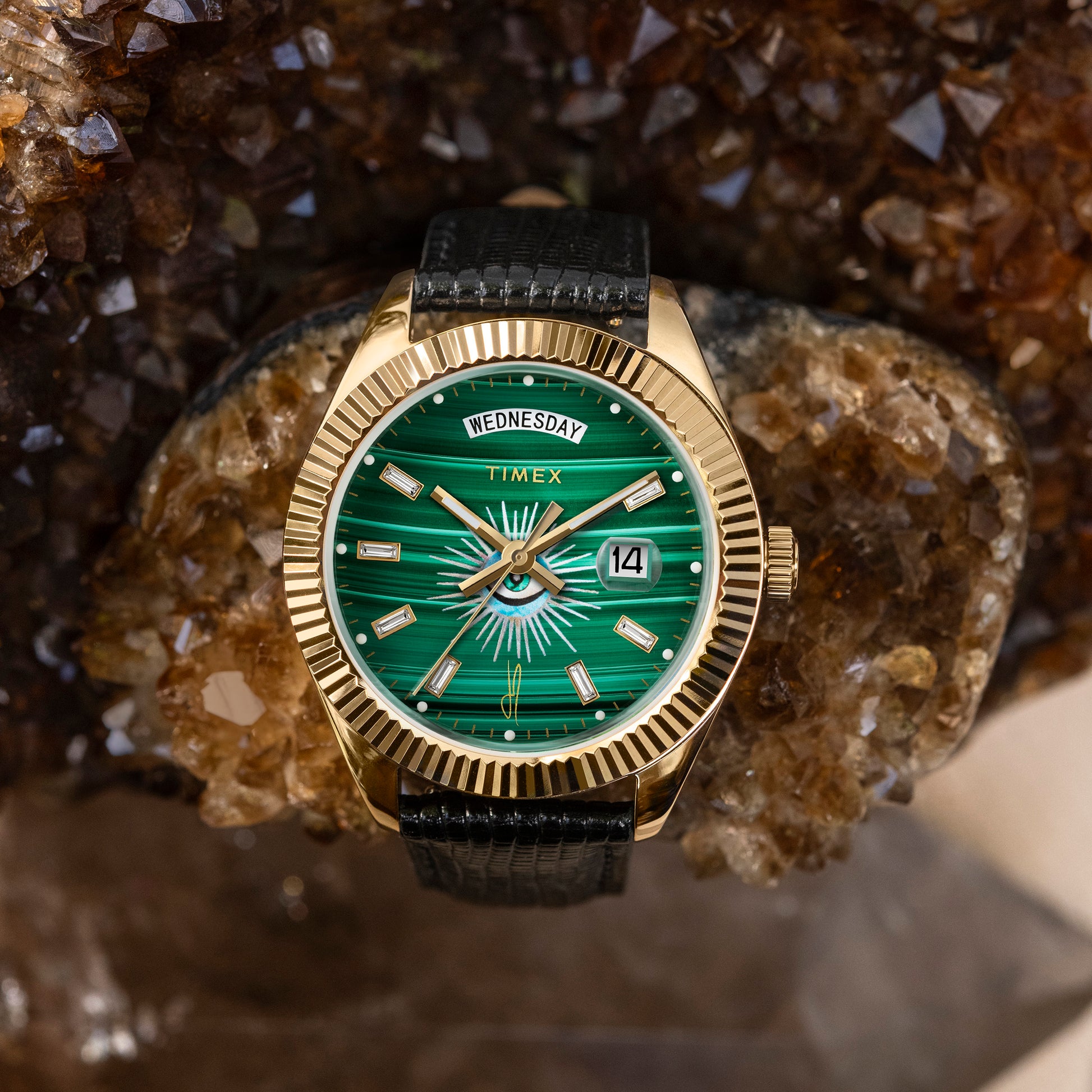 Timex x Jacquie Aiche Legacy Good Karma Watch Malachite