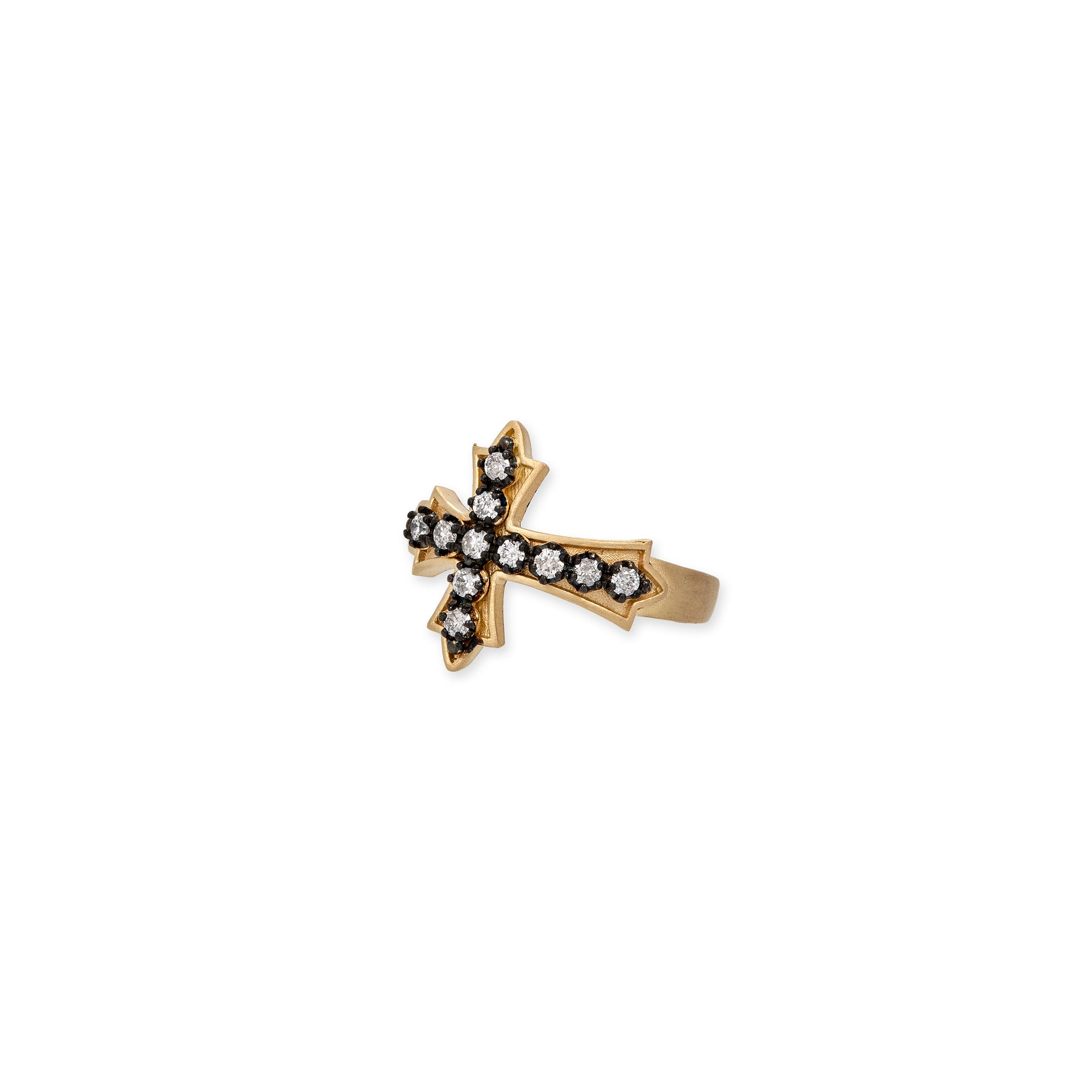Black Rhodium Sophia Diamond Gothic Cross Ring
