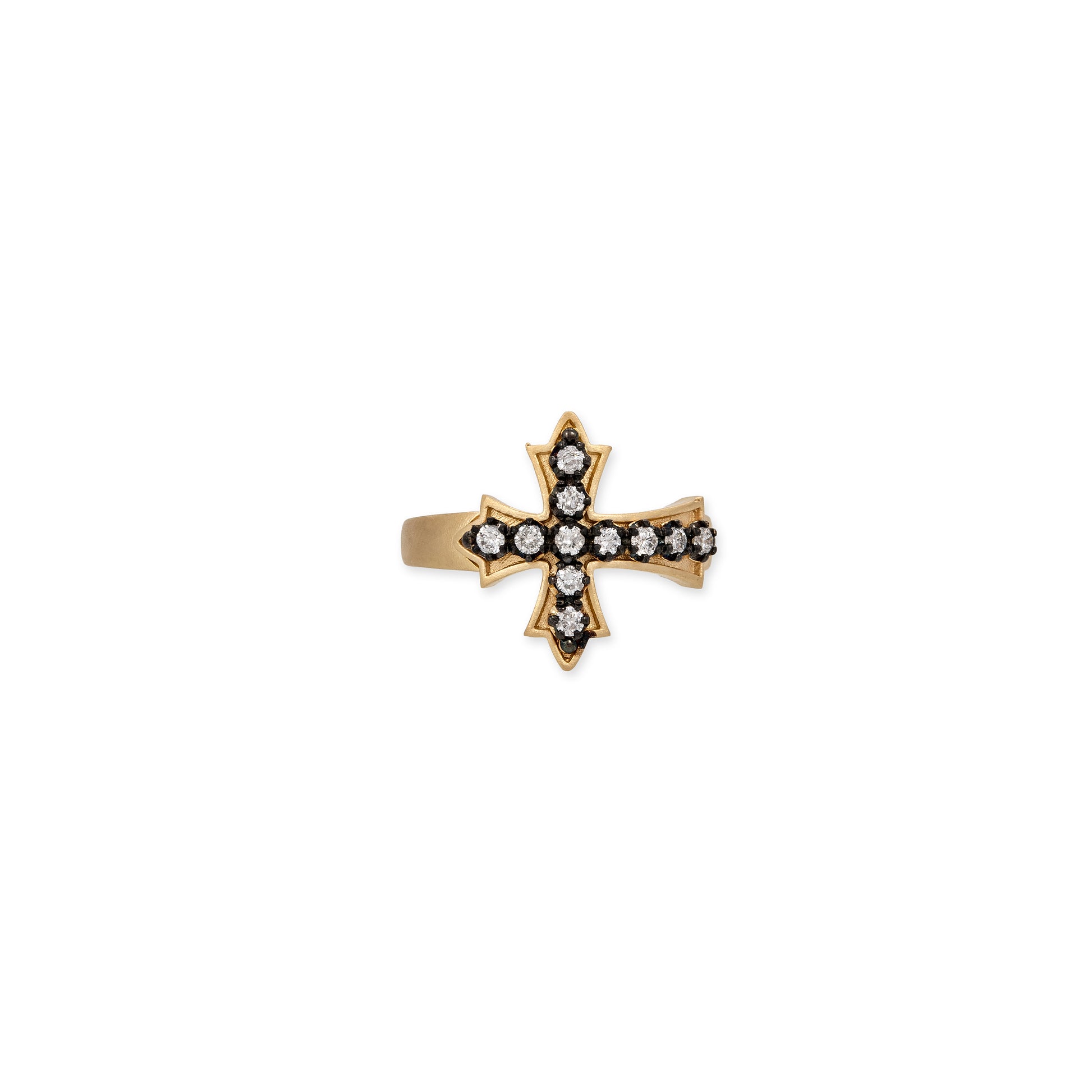 Black Rhodium Sophia Diamond Gothic Cross Ring