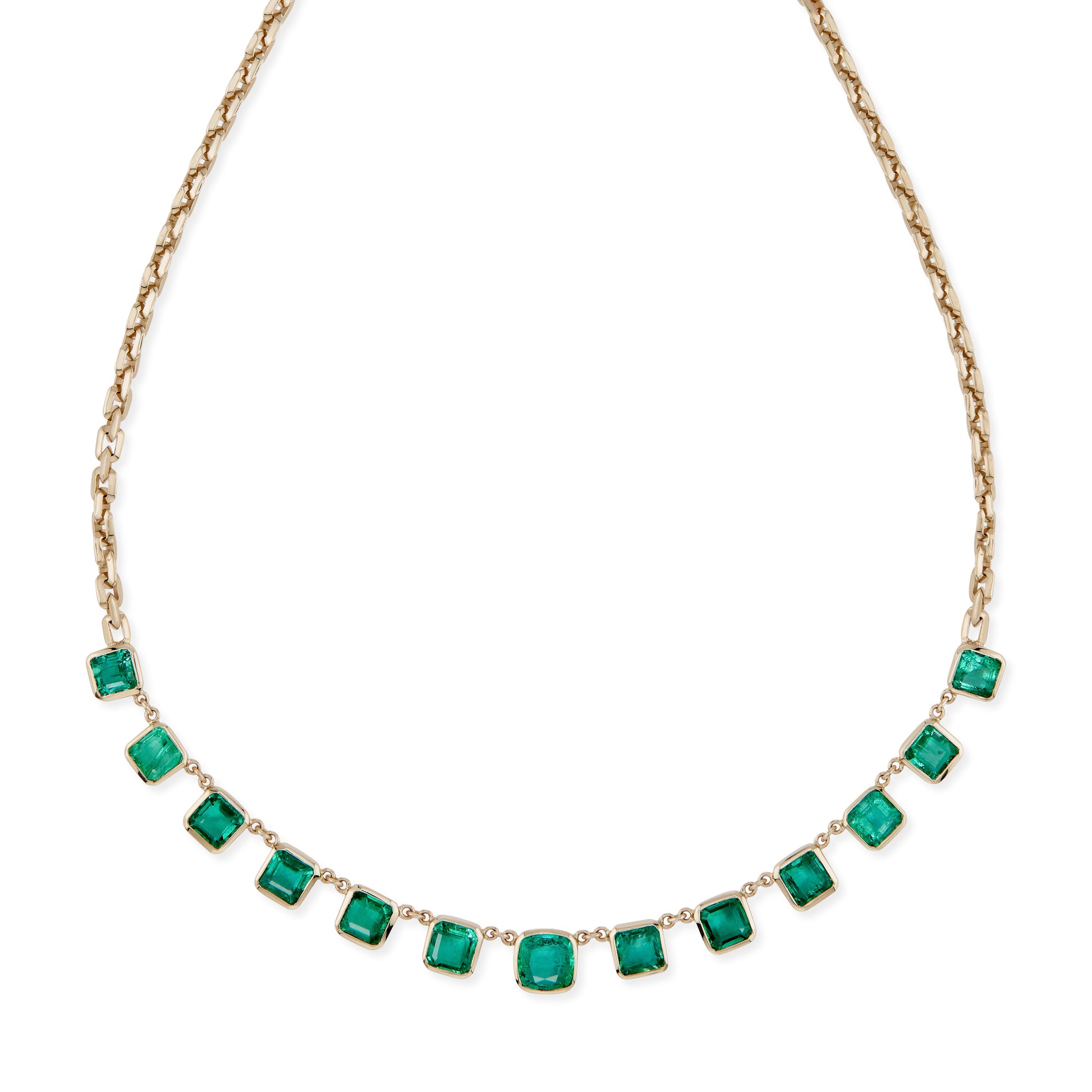 Emerald Cut Emerald Moe Chain Necklace