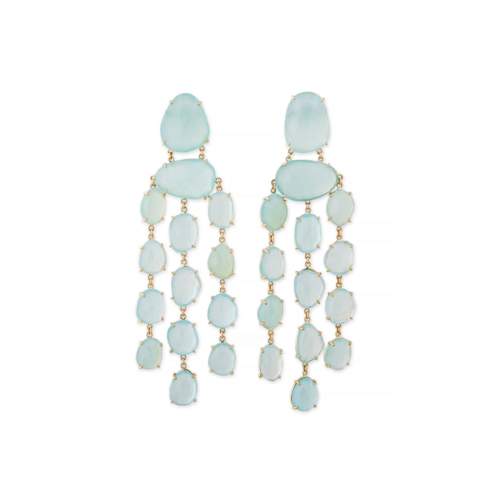 FREEFORM CHALCEDONY CHANDELIER EARRINGS