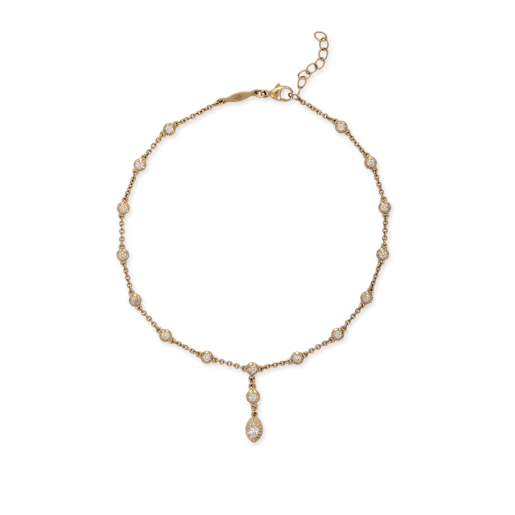 Sophia Diamond + Marquise Drop Anklet