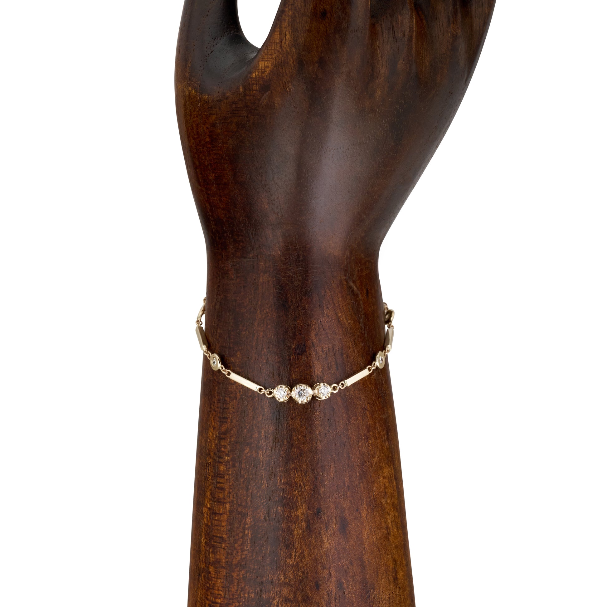 3 Diamond Kate Smooth Bar Bracelet