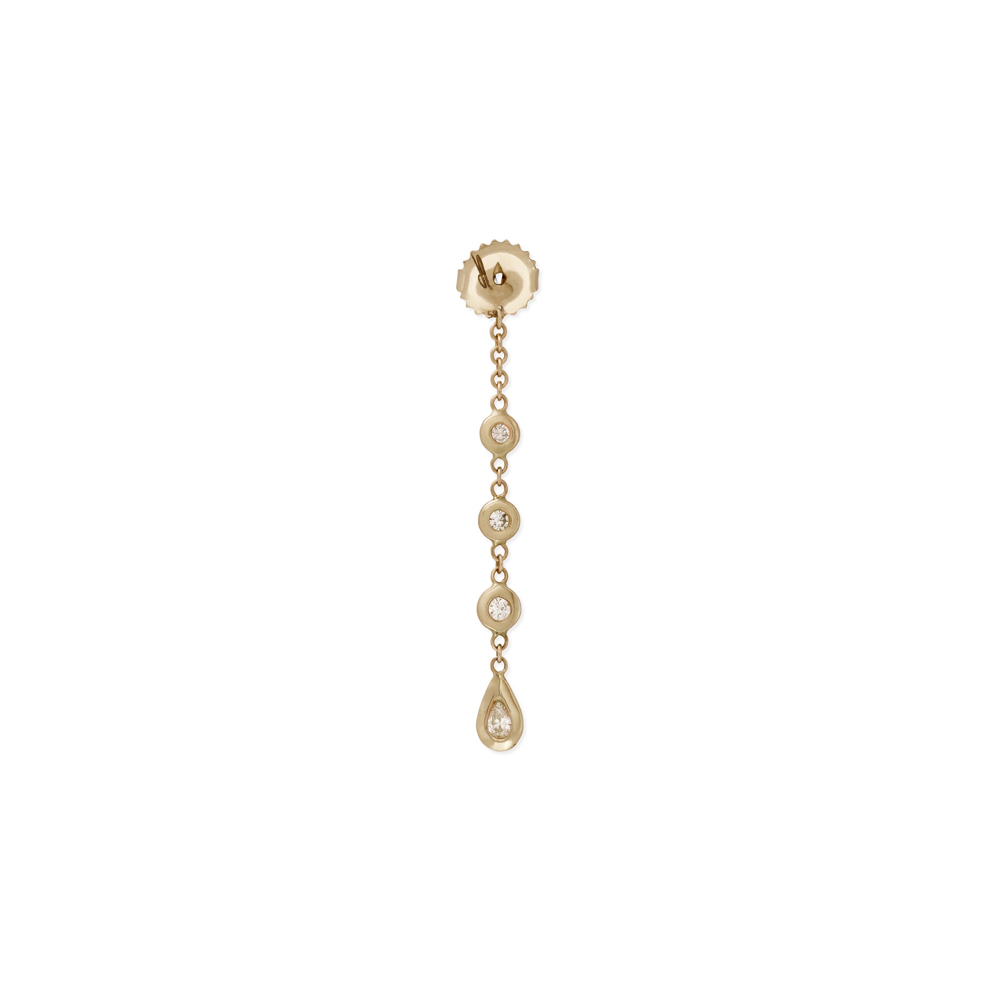 3+1 Diamond Teardrop Earring Back