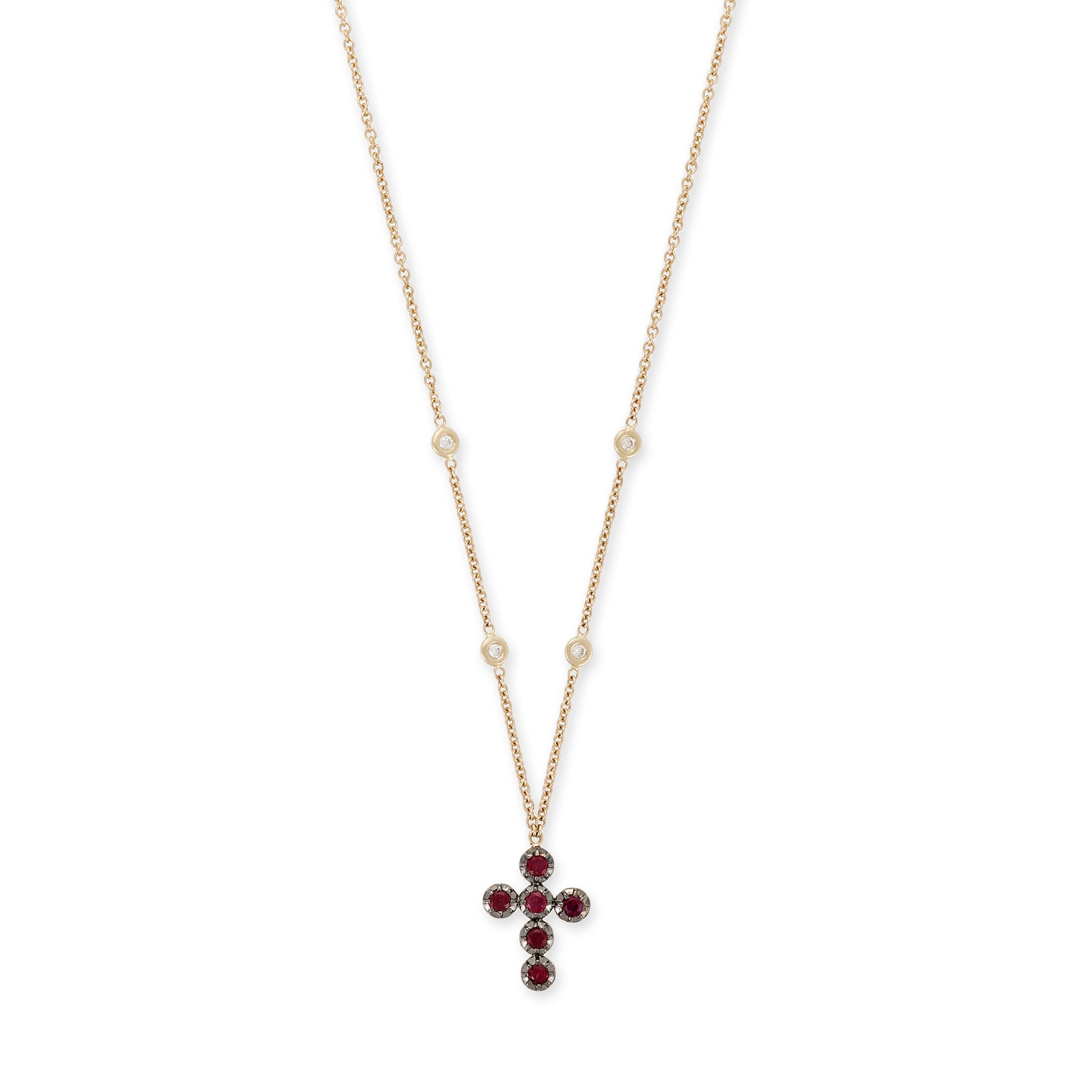 6 Sophia Ruby Cross Necklace