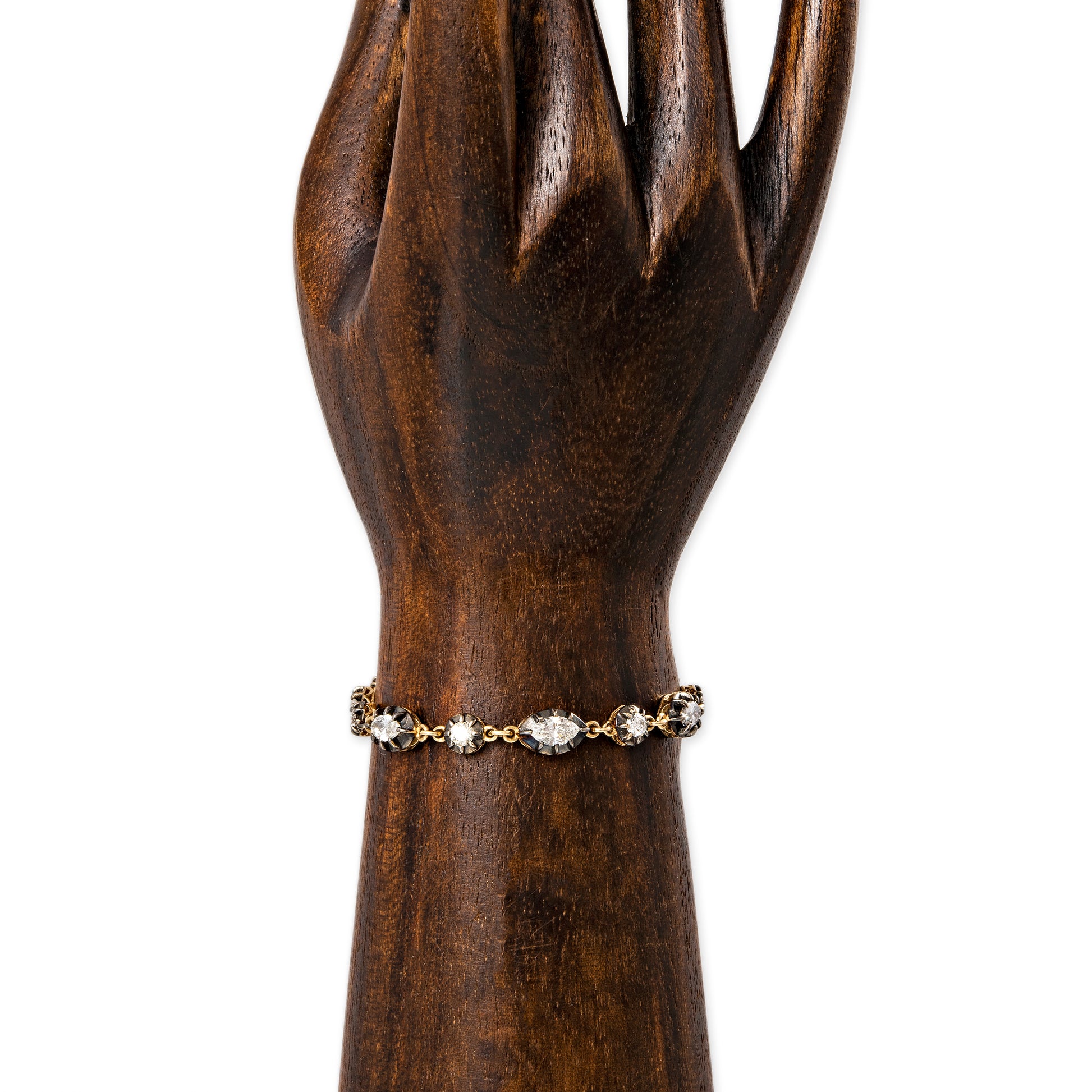 Black Rhodium Graduated Marquise + Round Sophia Diamond Bracelet