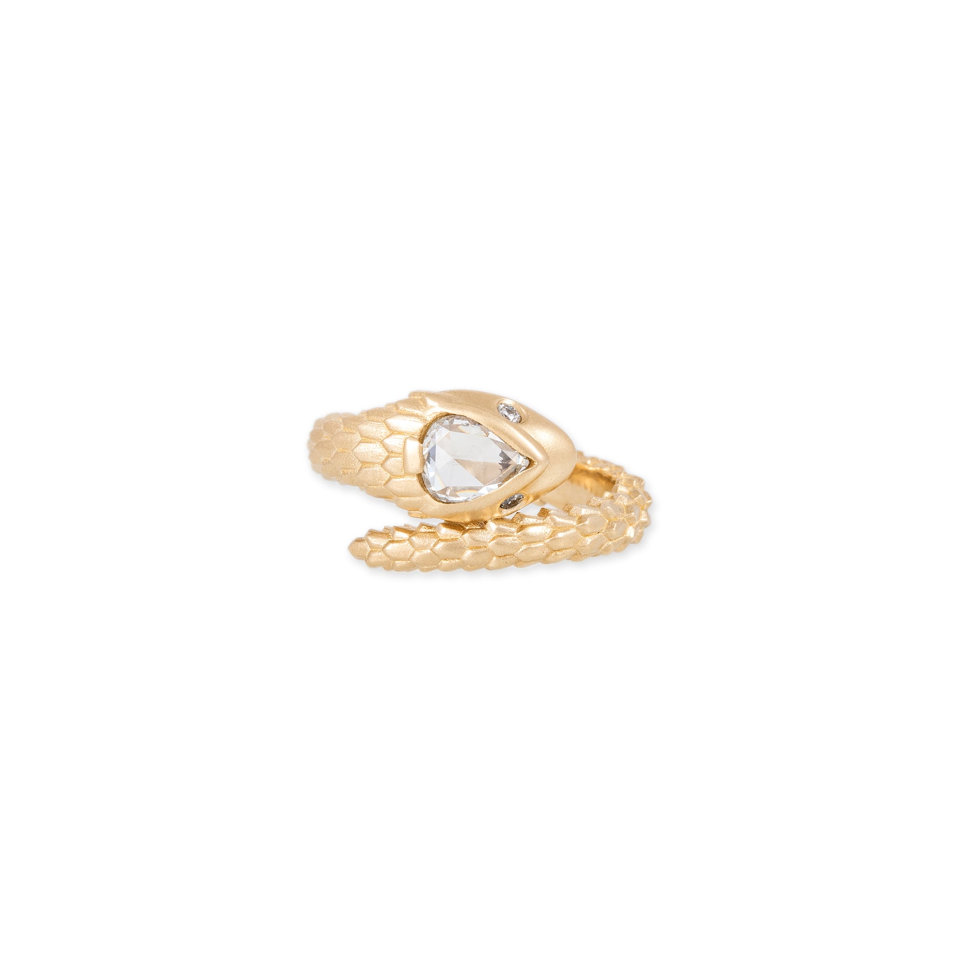 Charlotte Large Rose Cut Teardrop Diamond Snake Ring