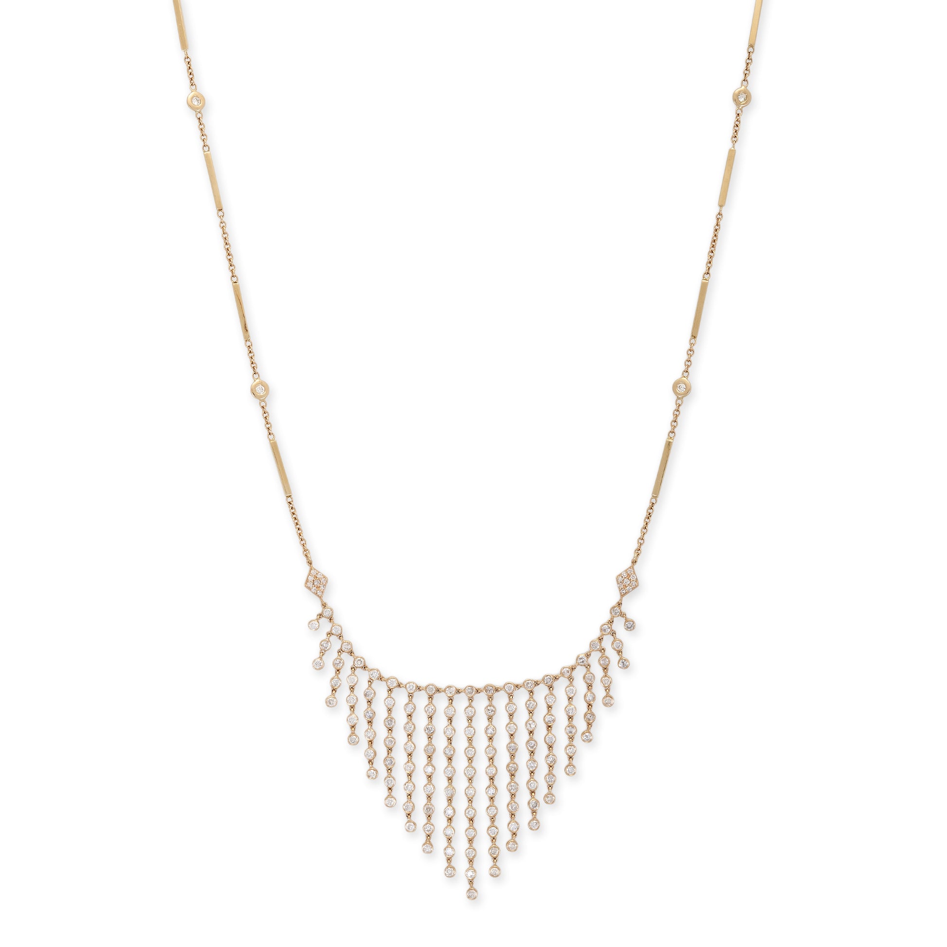 Diamond Graduated Shower Smooth Bar Belly Chain