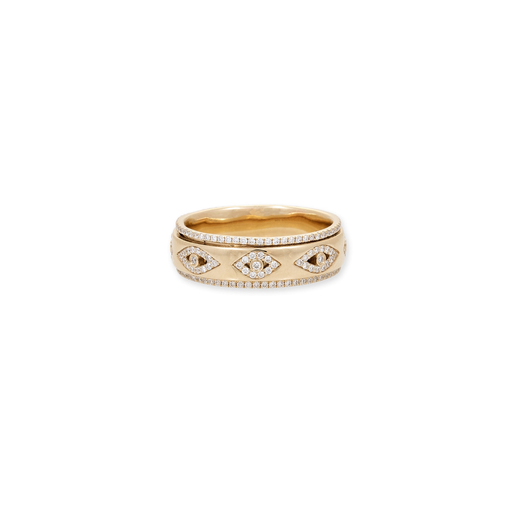 Pave Diamond Eyes Spinner Ring