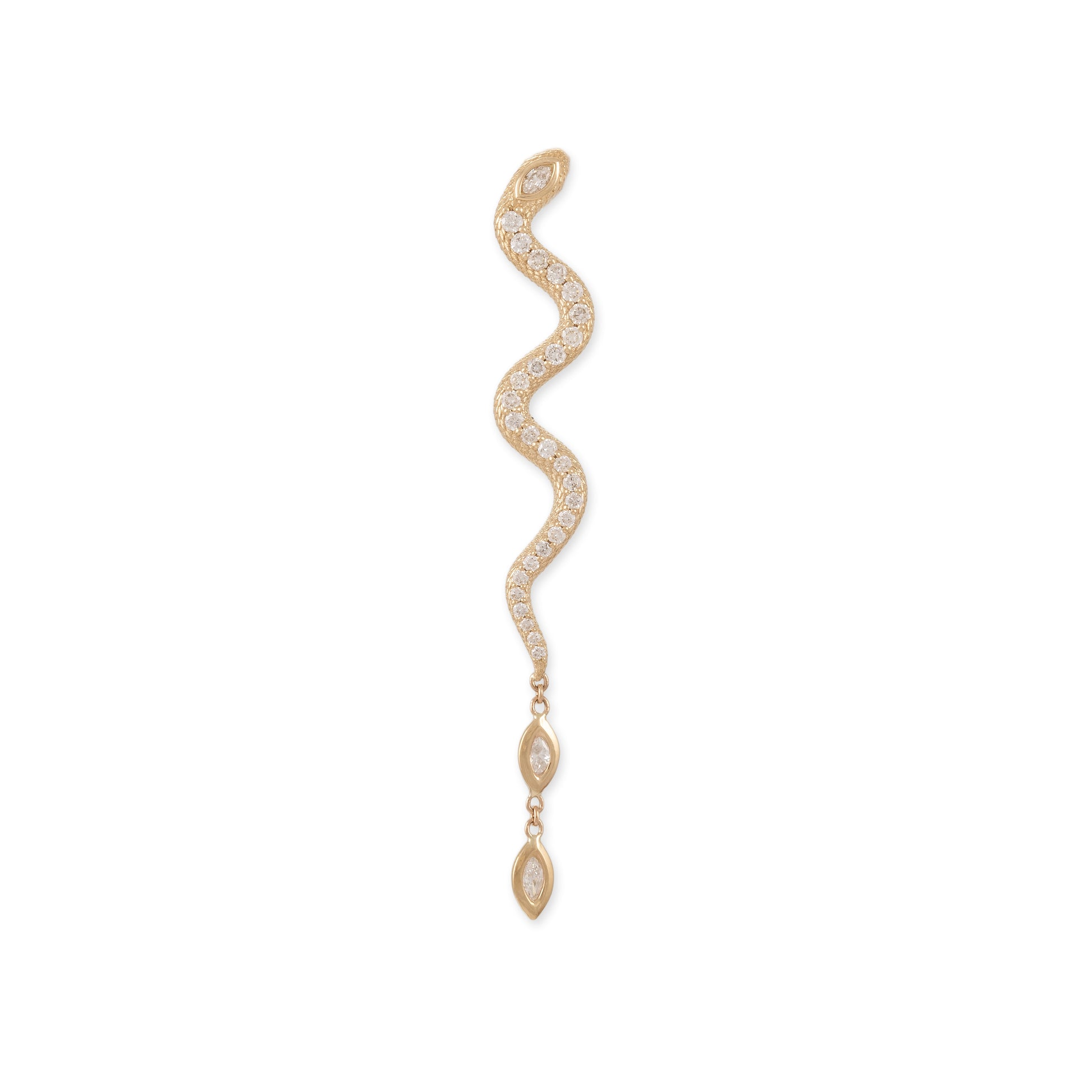 Pave Snake + 7 Marquise Diamond Front Back Stud