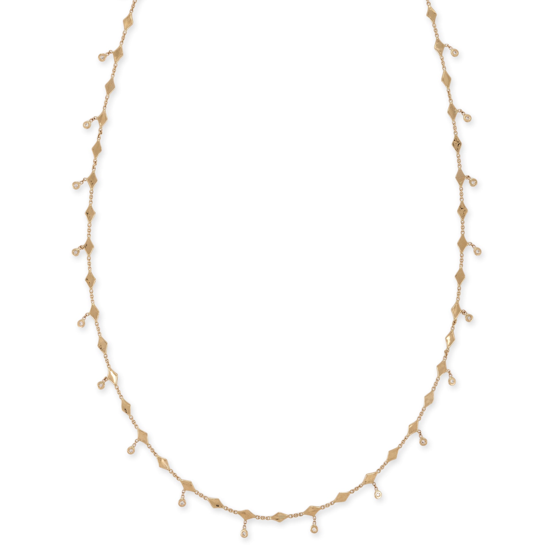 Hammered Kite Shape + Diamond Shakers Belly Chain