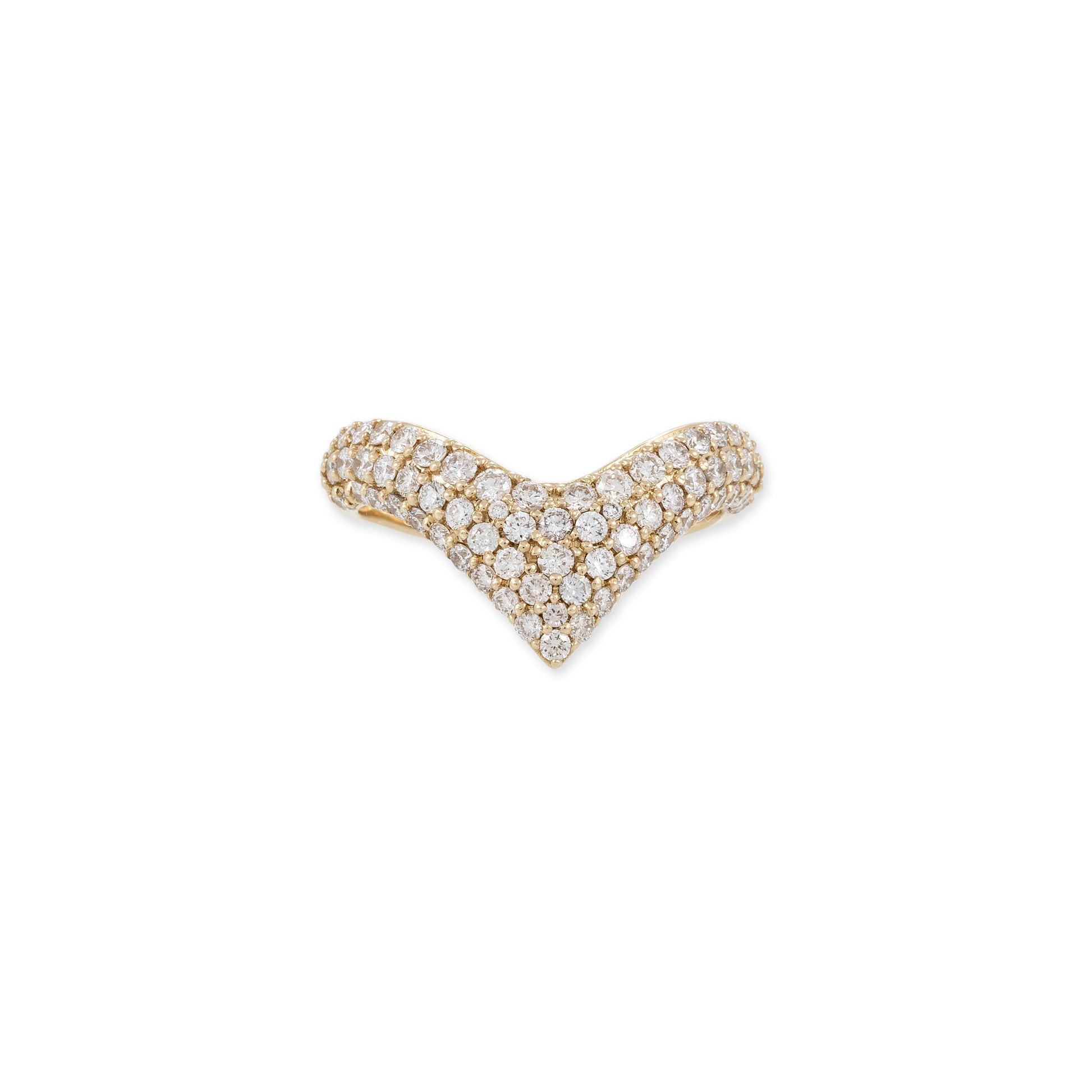 Large Graduated Pave V Ring