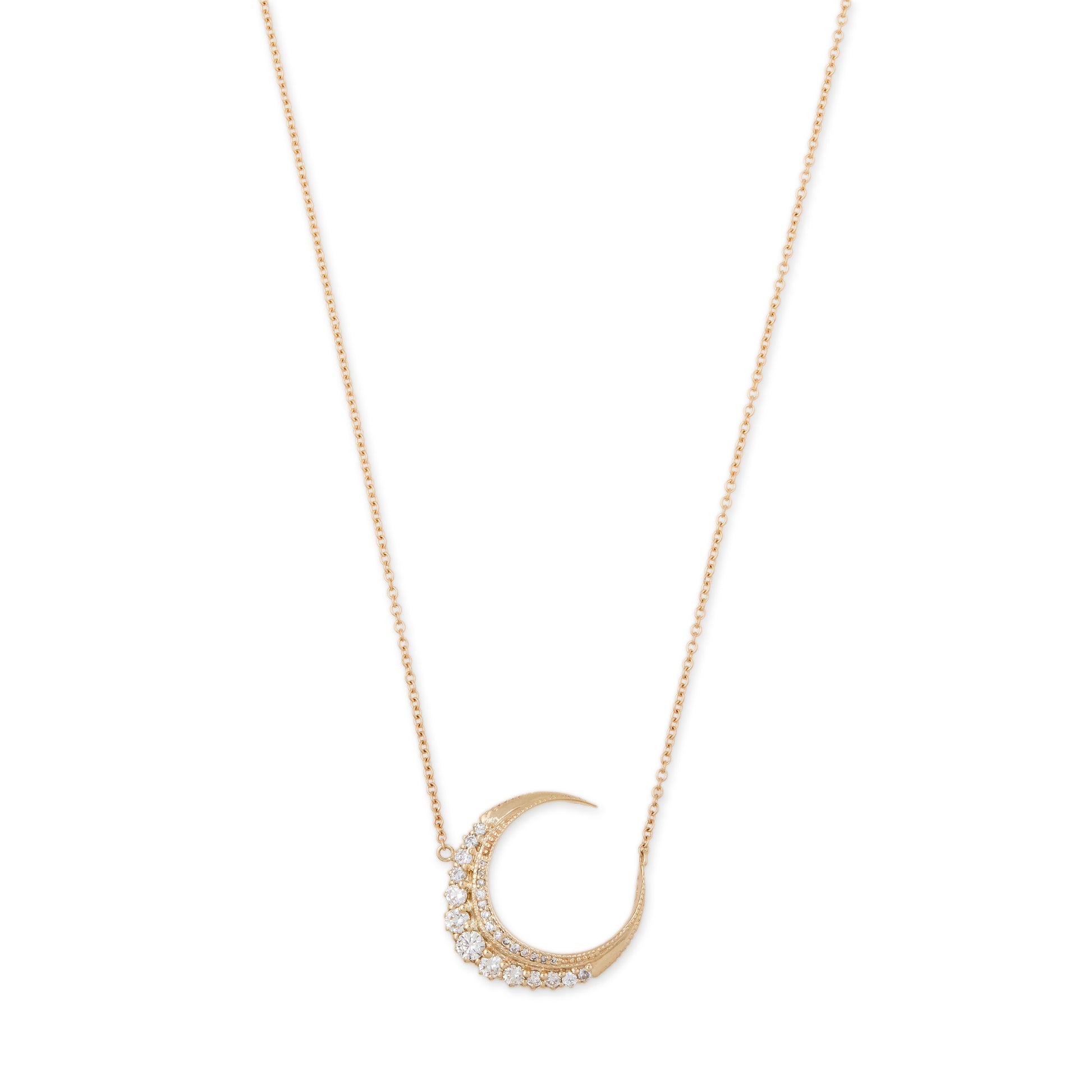 Mini Diamond Crescent Moon Necklace