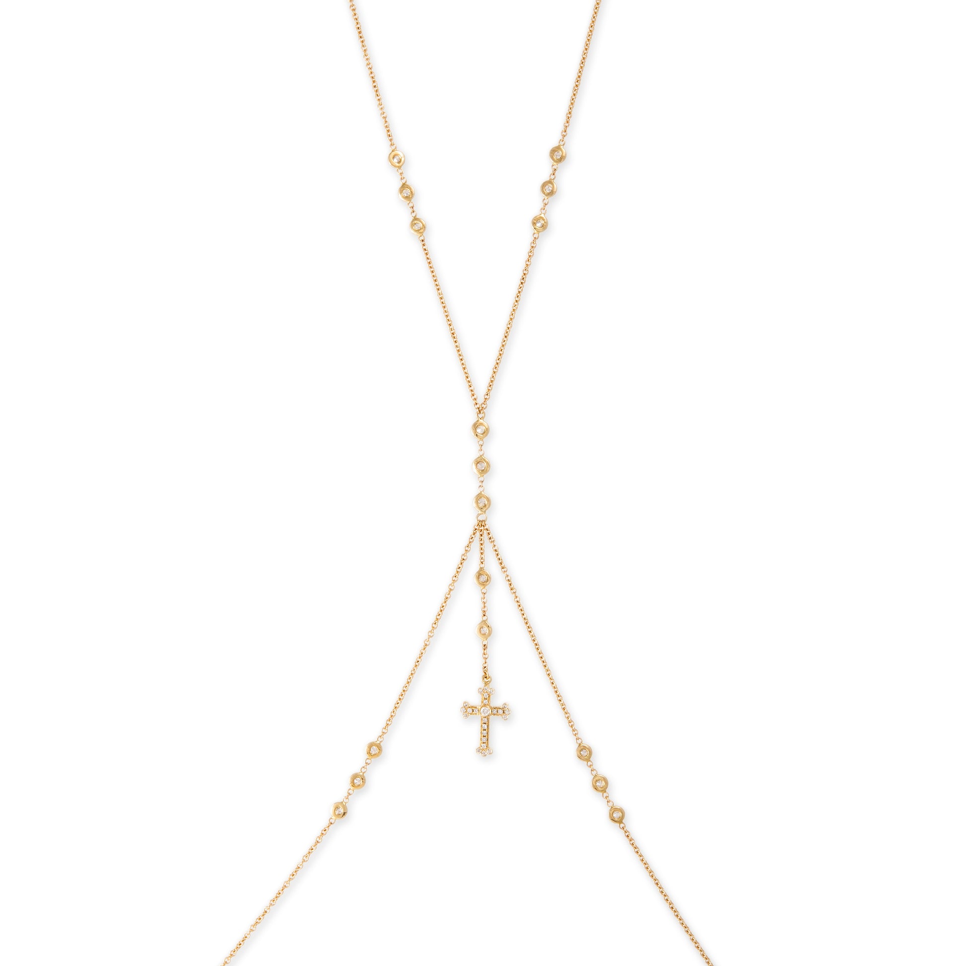Pave Cross Drip Diamond Bodychain