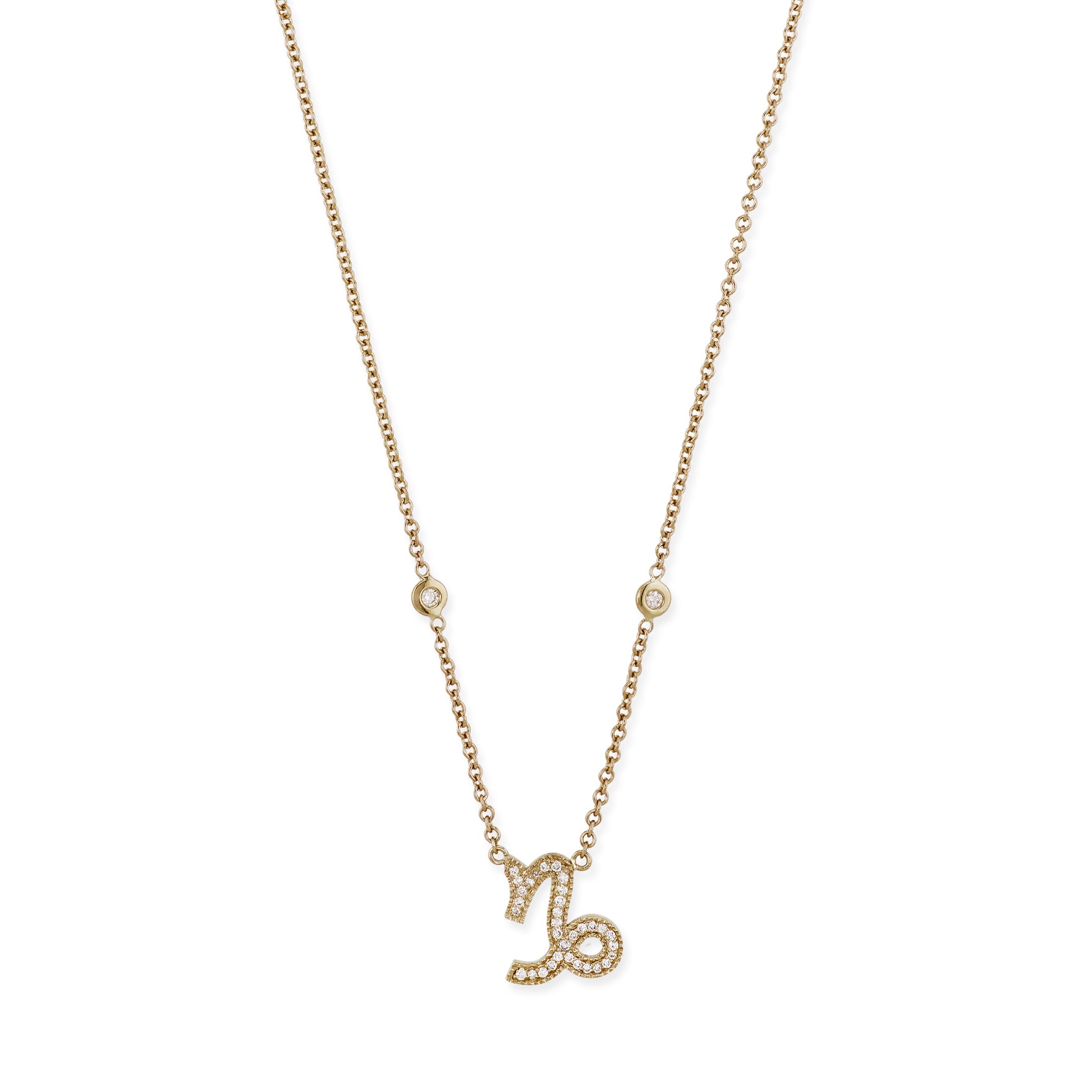 Pave Diamond Zodiac Necklace