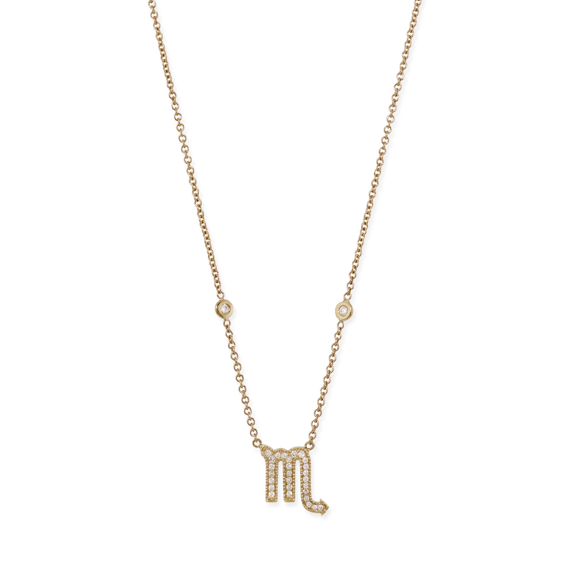 Pave Diamond Zodiac Necklace