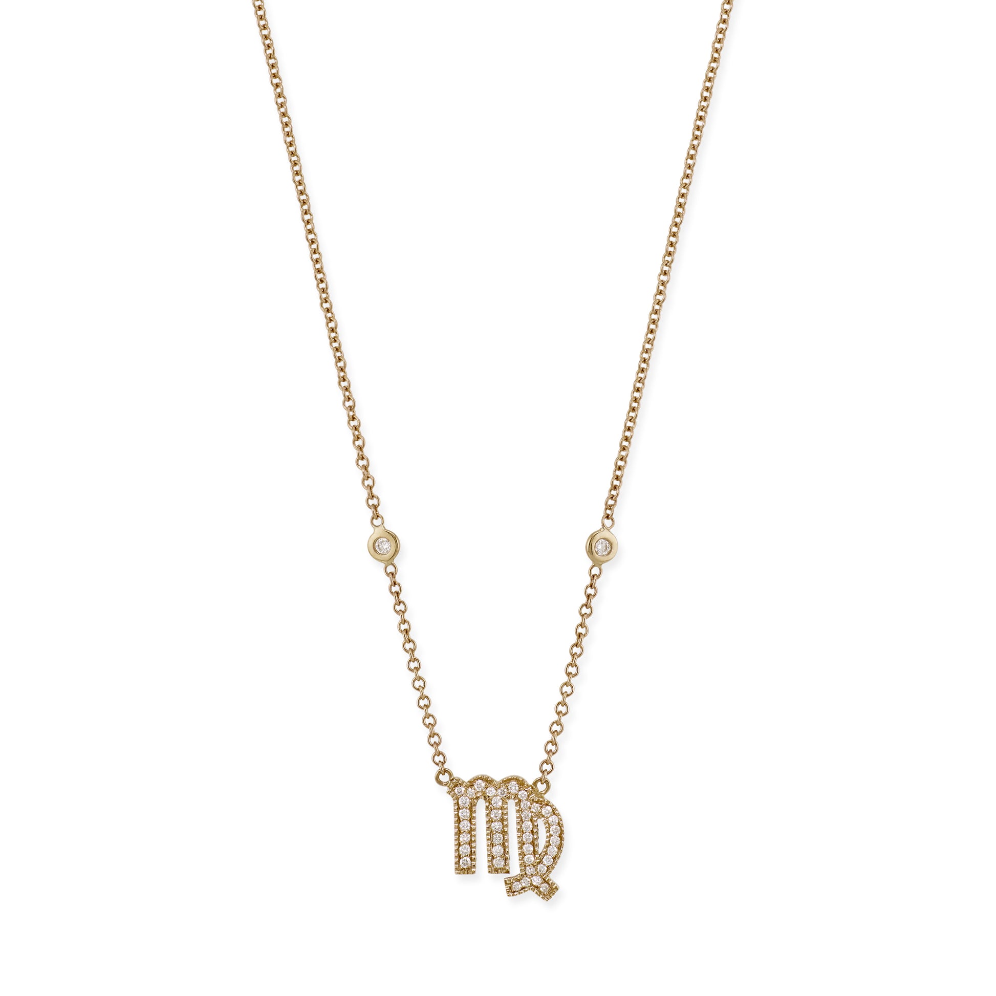 Pave Diamond Zodiac Necklace