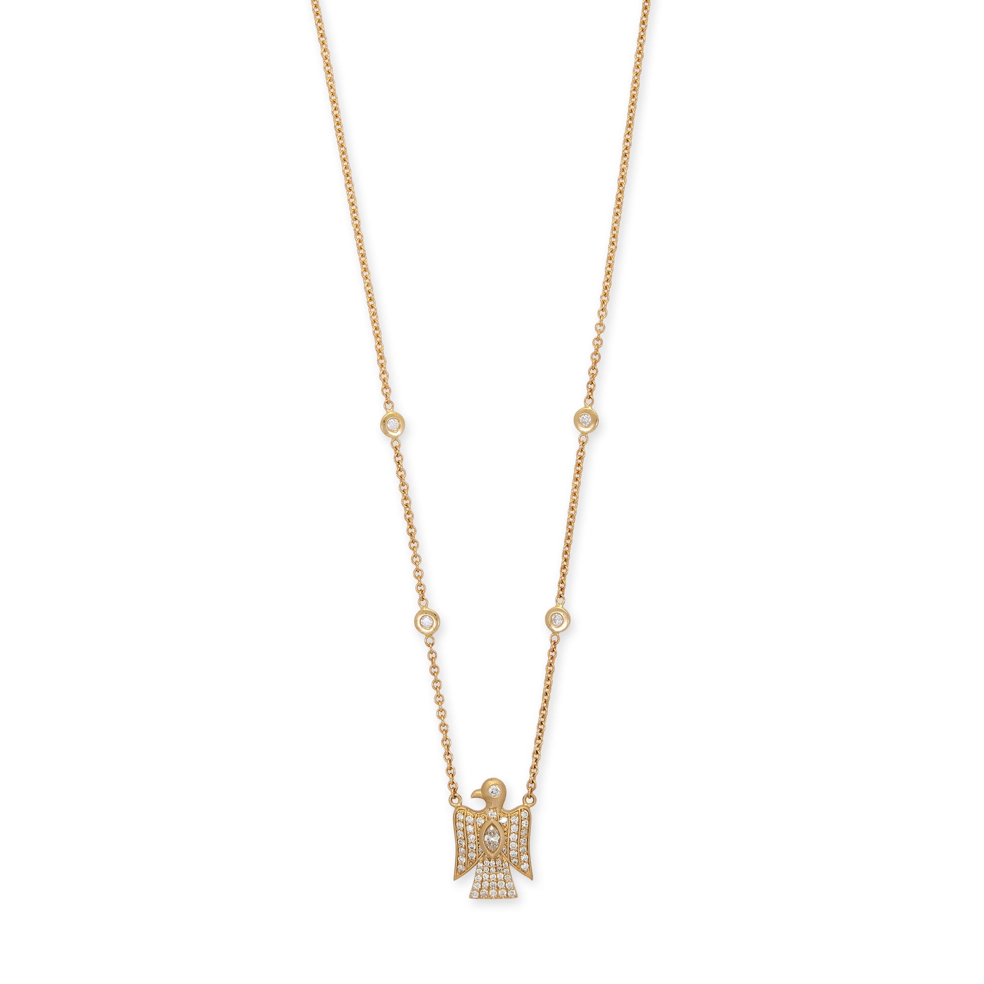 Small Pavé Thunderbird Diamond Necklace