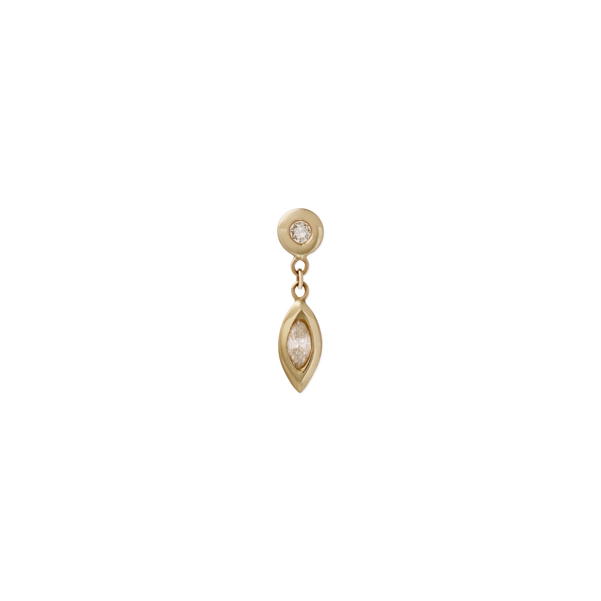 Marquise Diamond Drop Stud