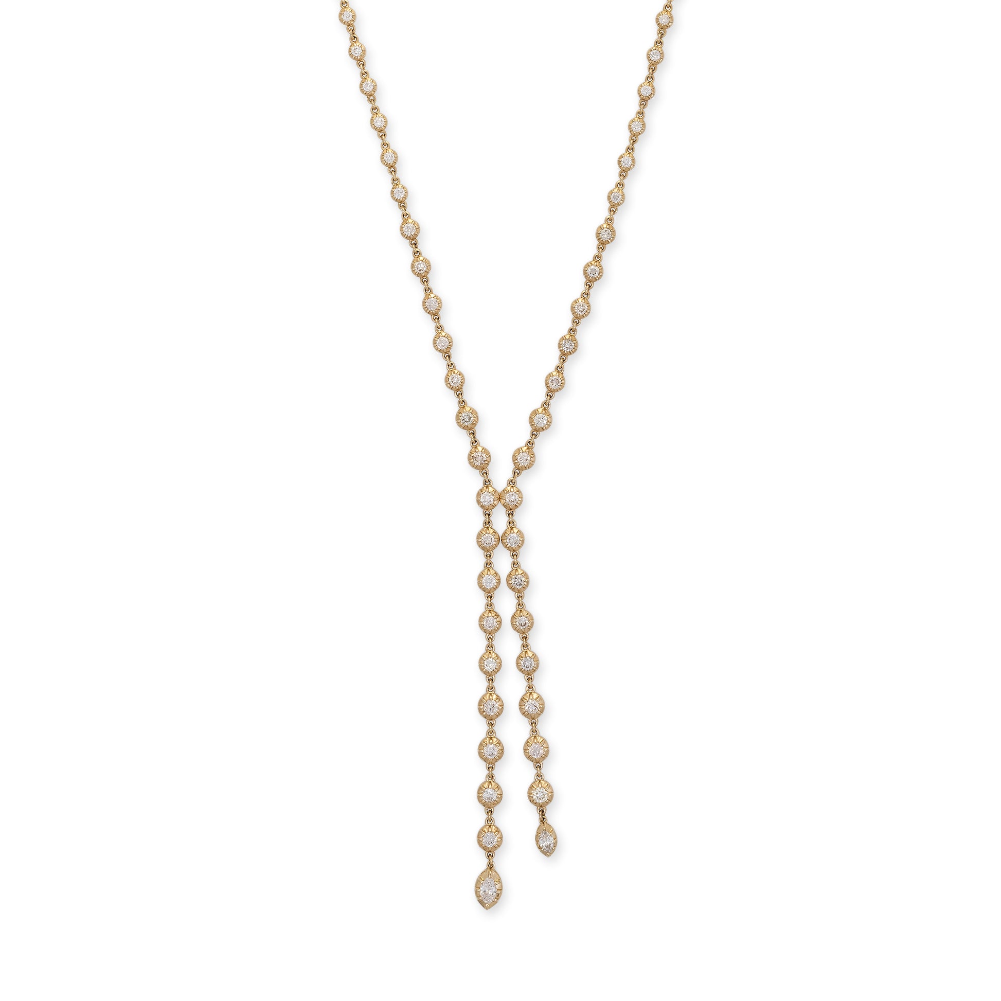 Round + Marquise Sophia Diamond Bolo Necklace