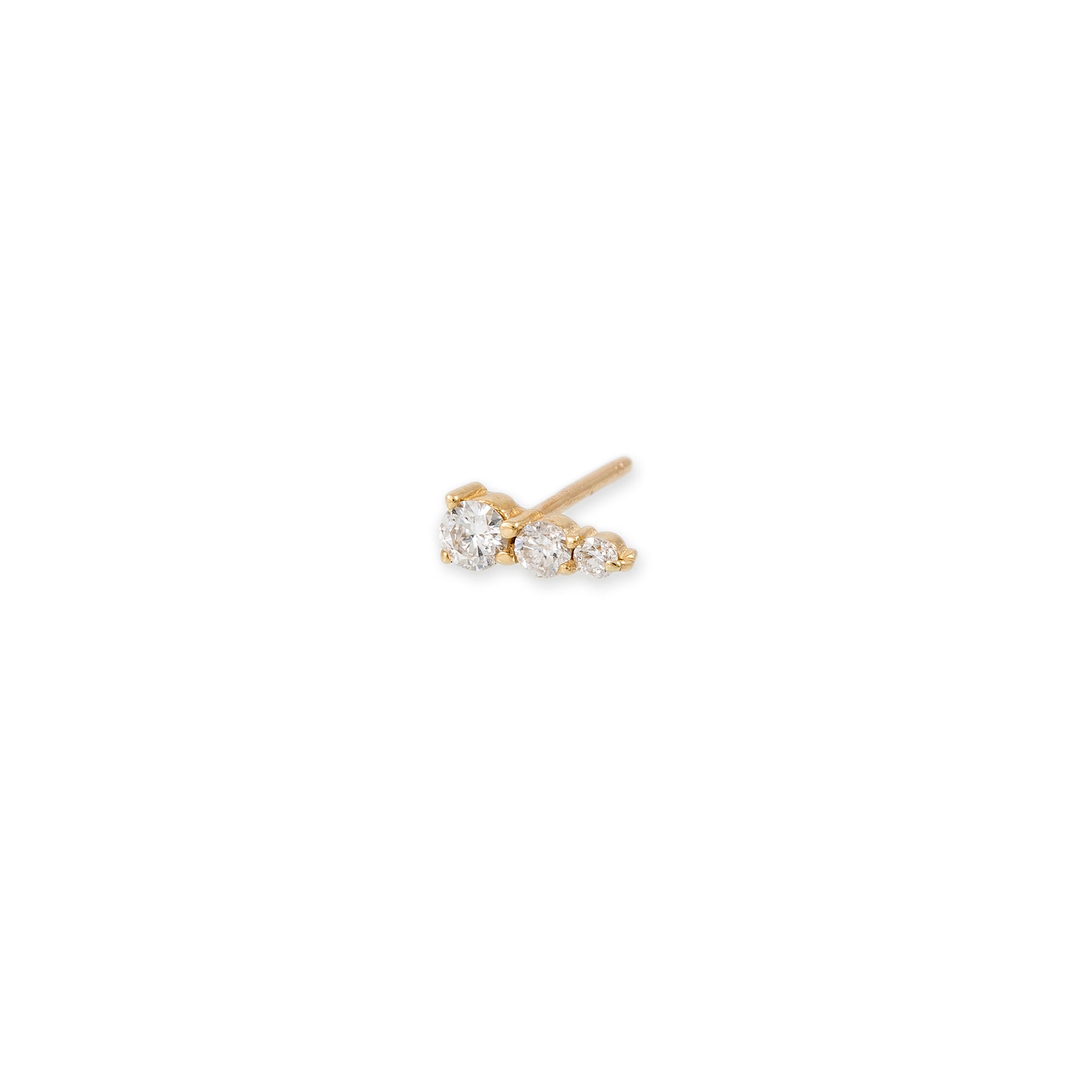 3 Small Graduated Diamond Prong Stud