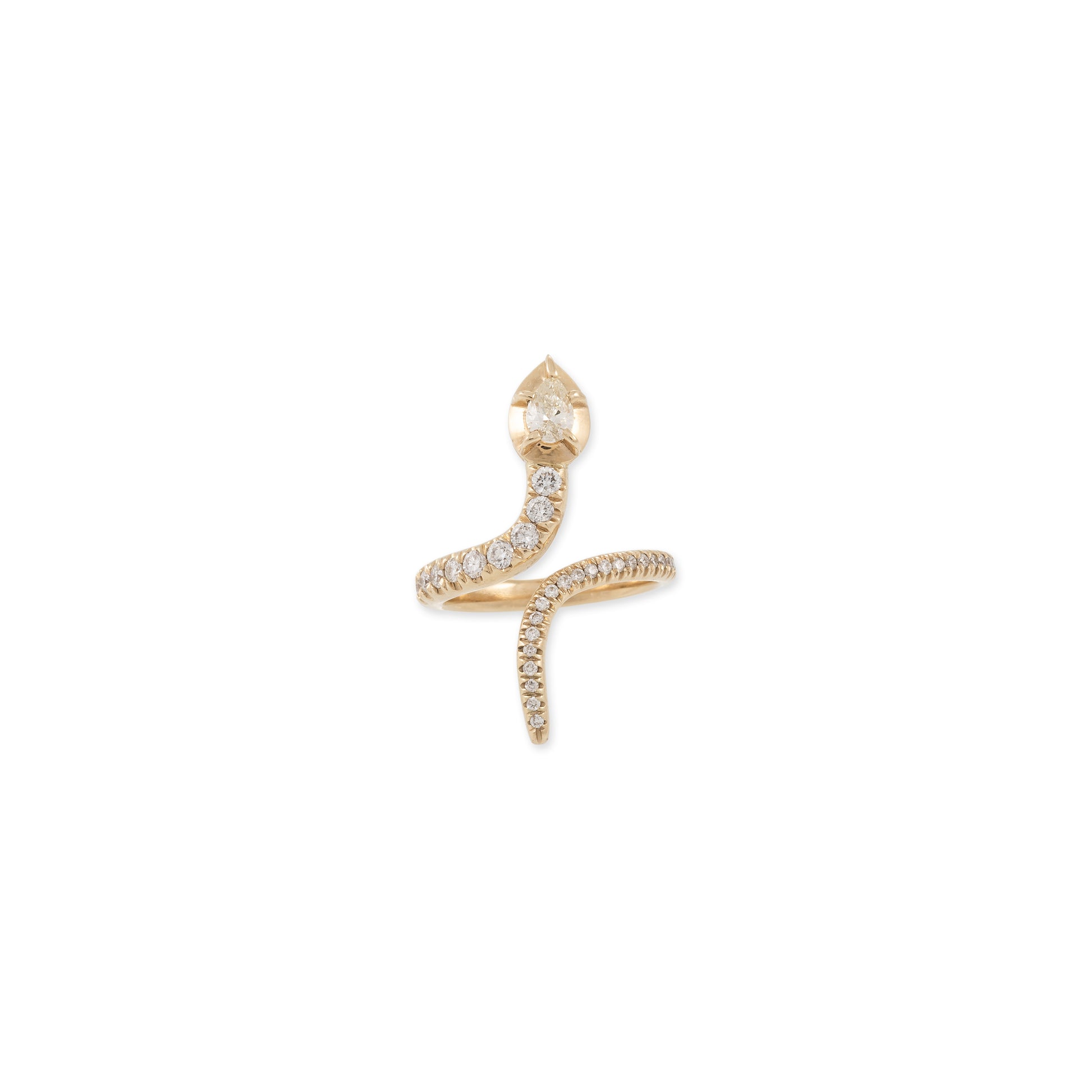 Teardrop Sophia Diamond Head Pave Snake Ring