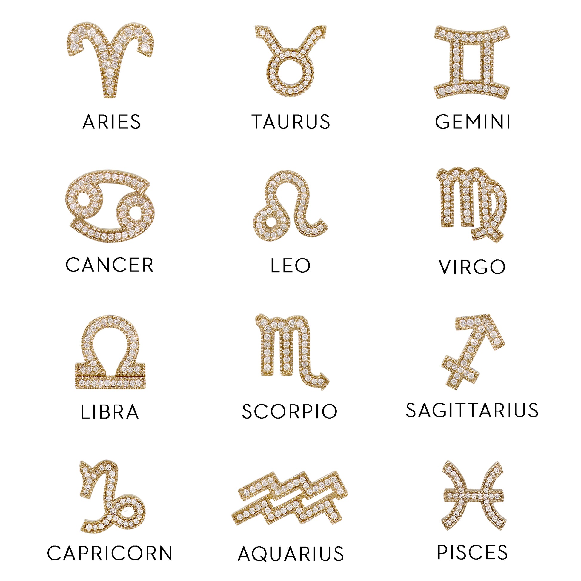 Pave Diamond Zodiac Necklace