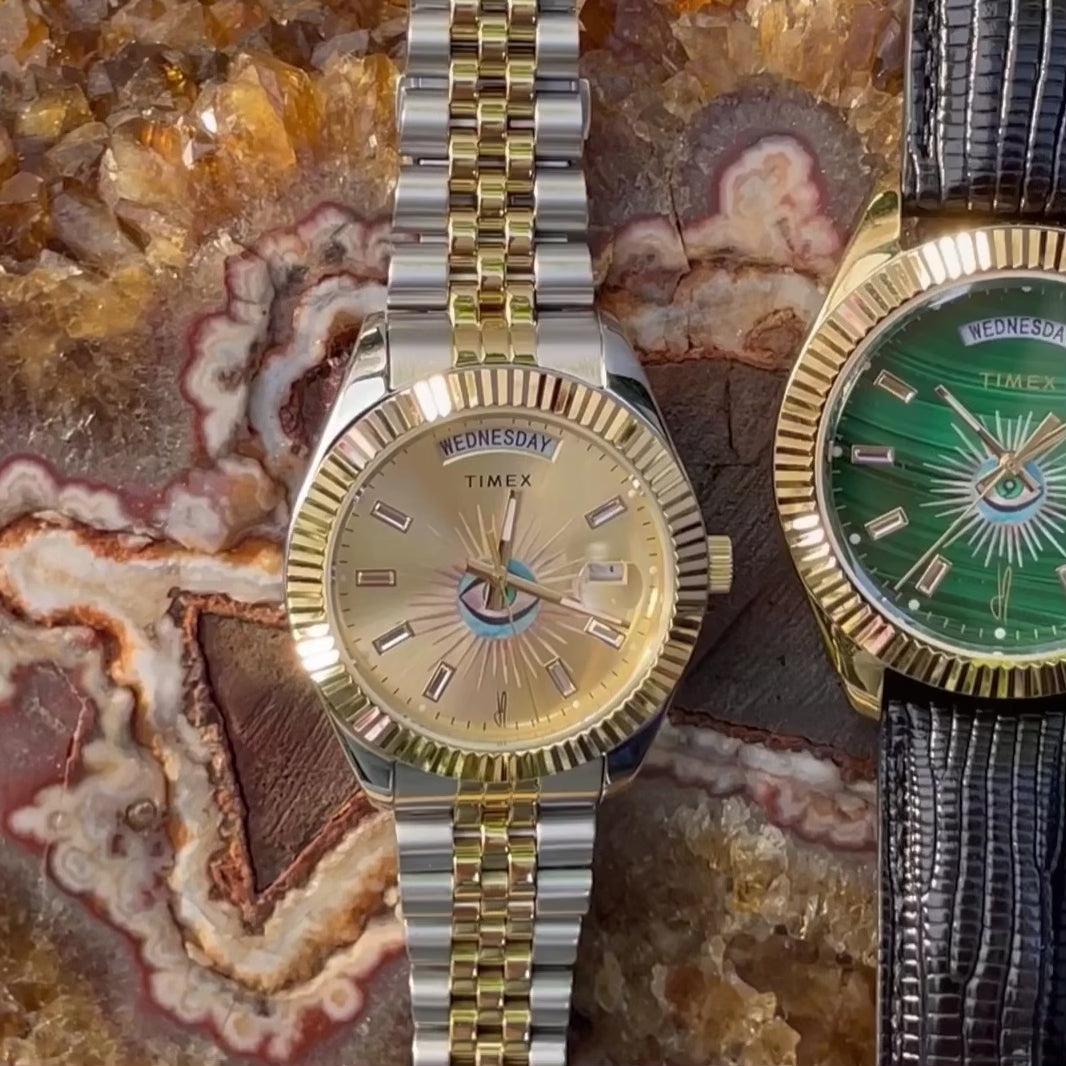 Timex x Jacquie Aiche Legacy Good Karma Watch Malachite
