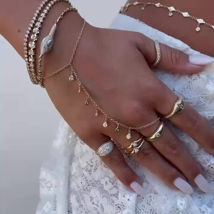 7 Diamond Shaker Finger Bracelet