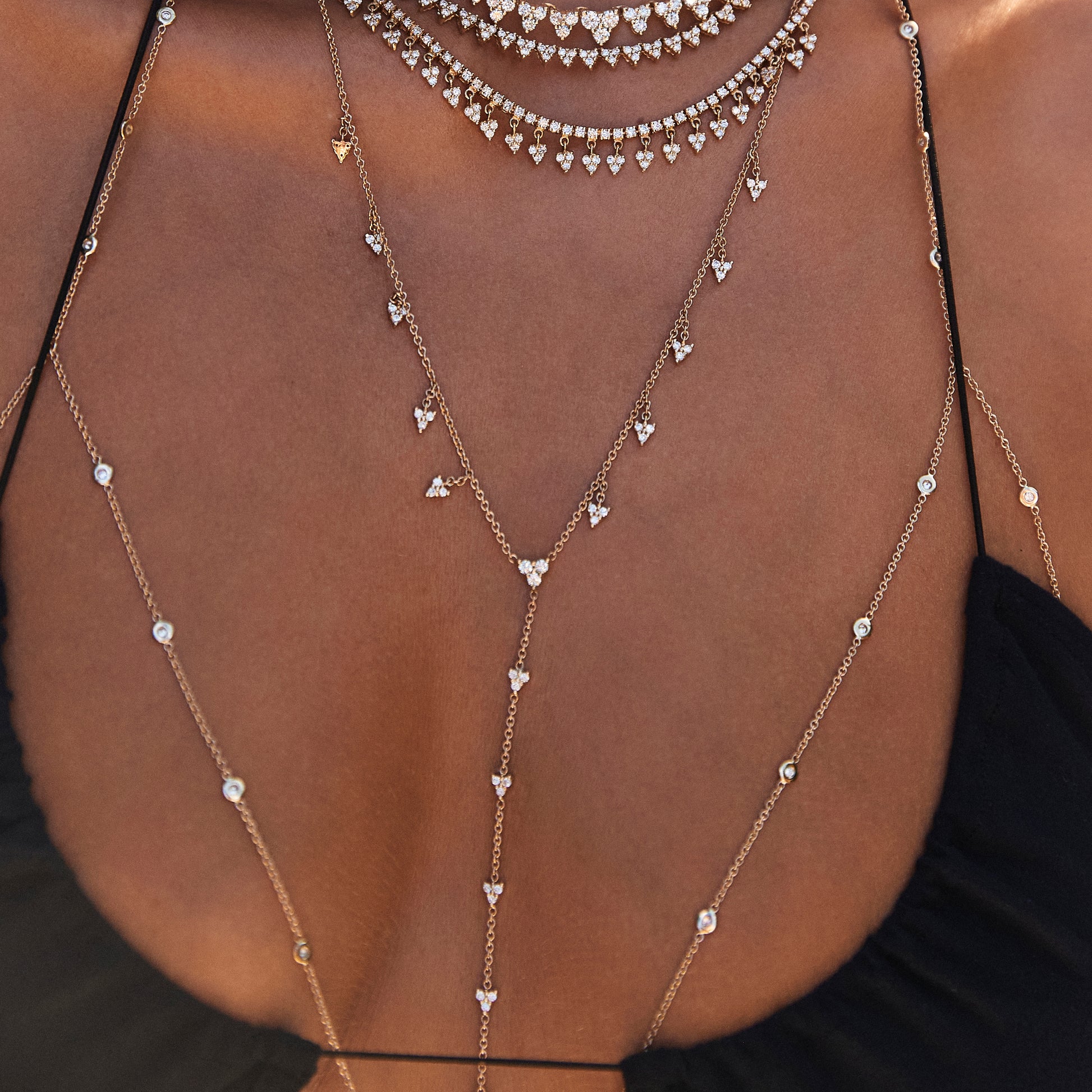 Graduated Diamond Liz Shaker Y Necklace