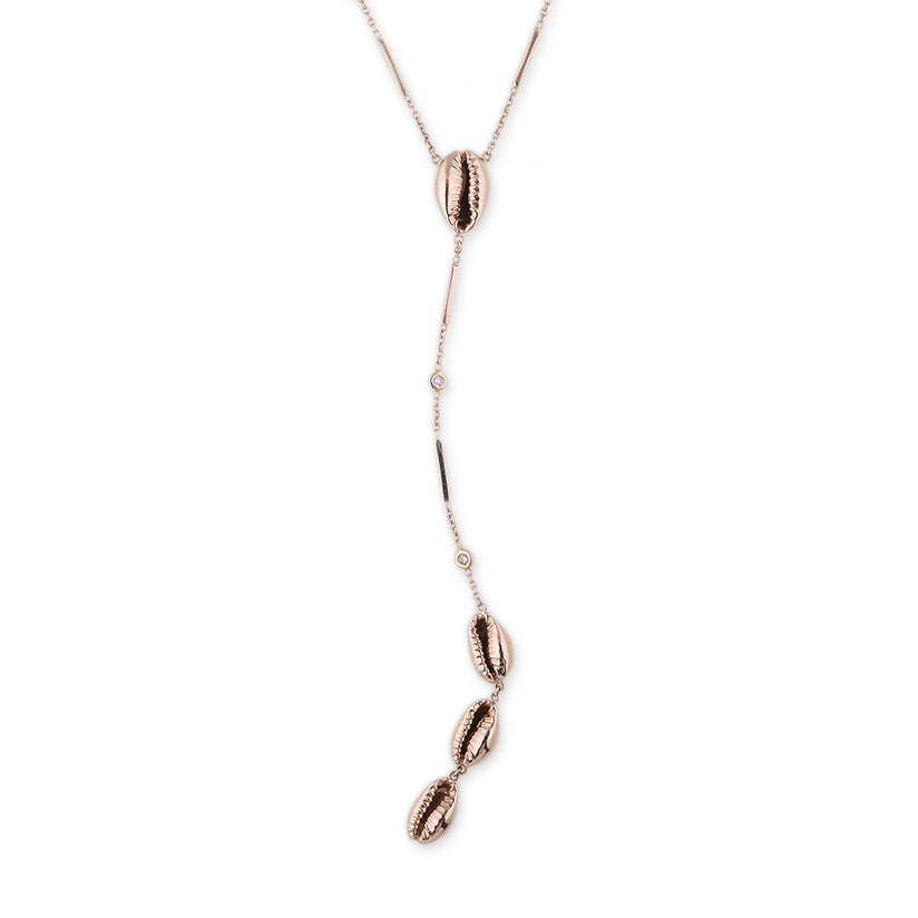COWRIE SHELL DIAMOND Y NECKLACE