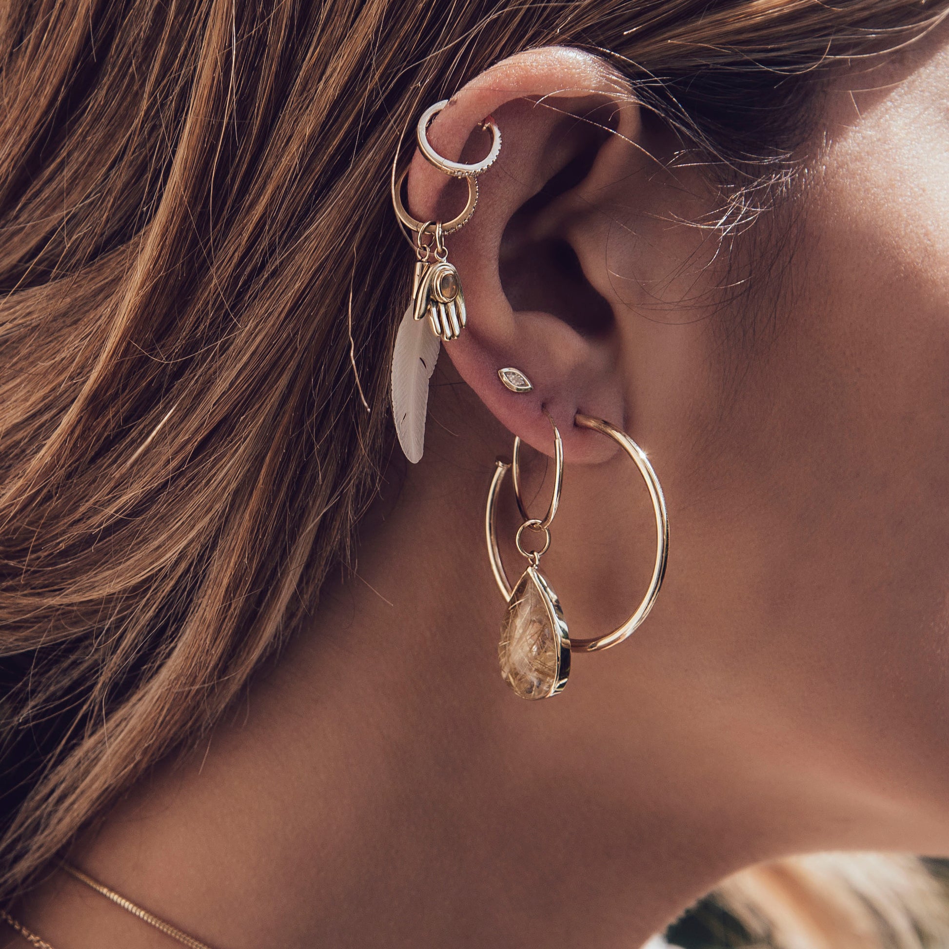 Pave Diamond Mini Hoop