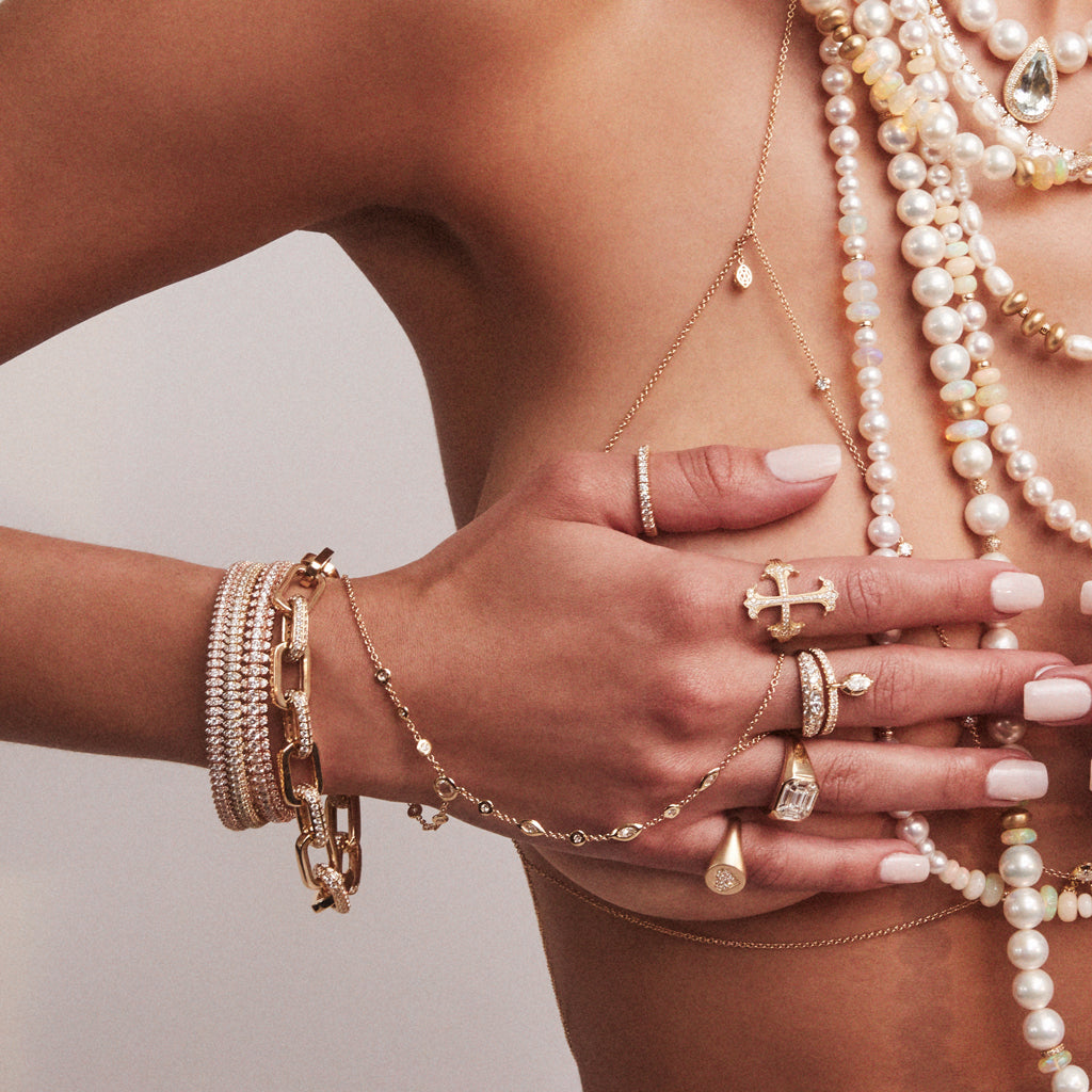 Large Pave Diamond Gothic Cross Ring