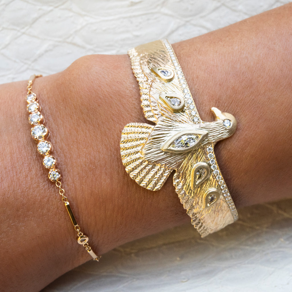 Diamond Thunderbird Cuff Bracelet