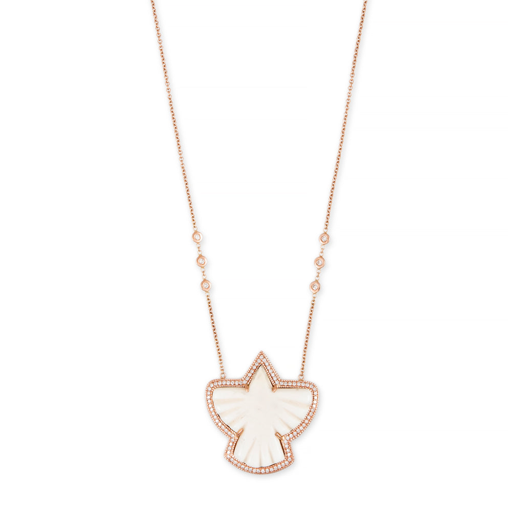 Pave Bone Thunderbird 6 Diamond Necklace