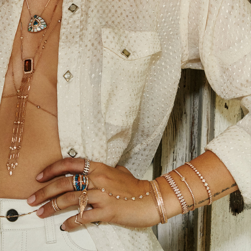 Pavé Gold Feather Cuff