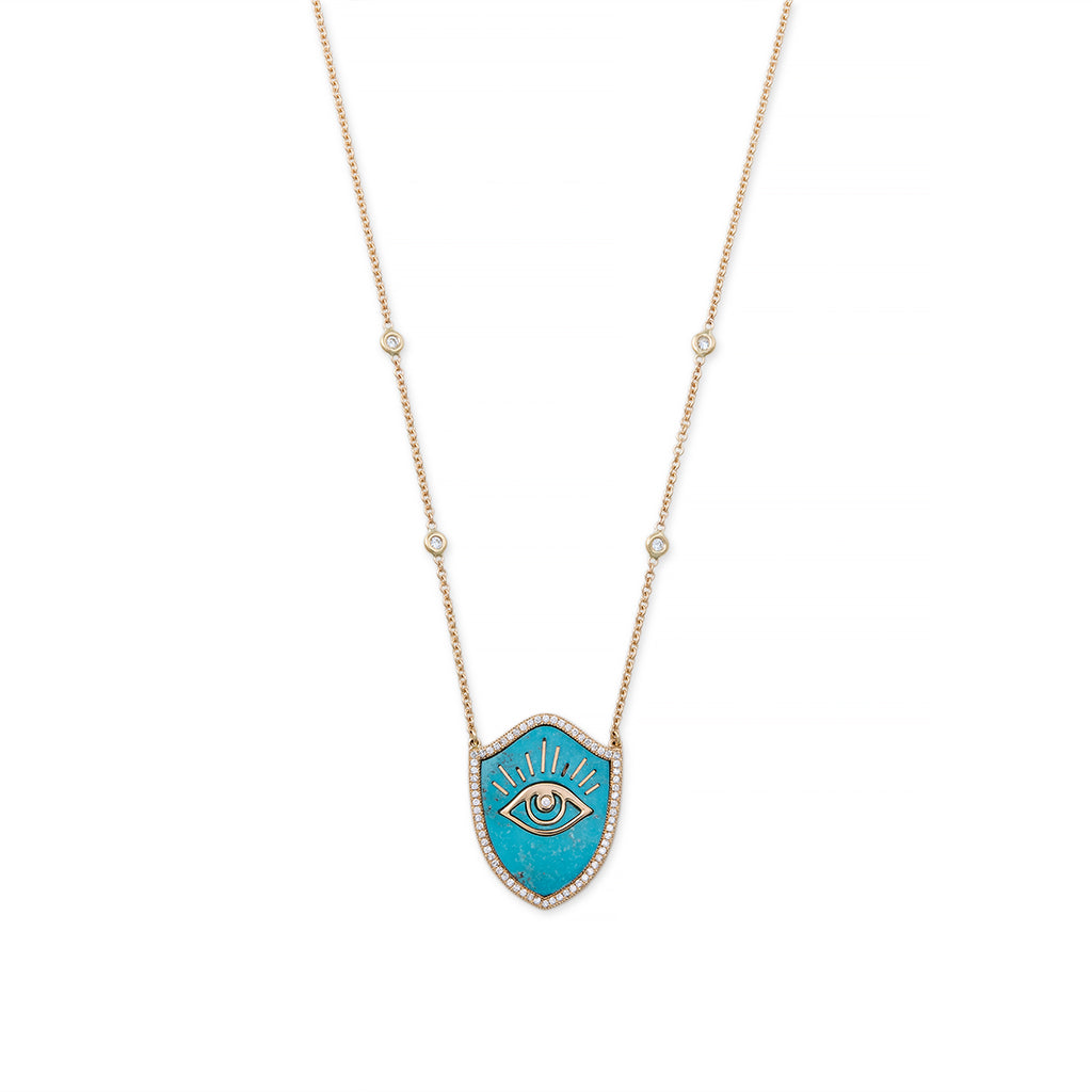 TURQUOISE EYE SHIELD NECKLACE