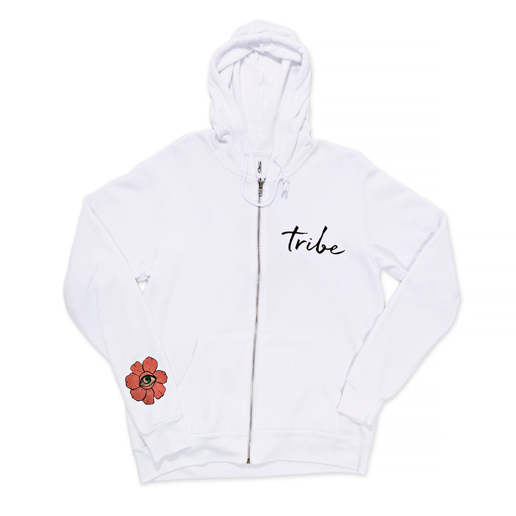 MUSHROOM WHITE ZIP HOODIE