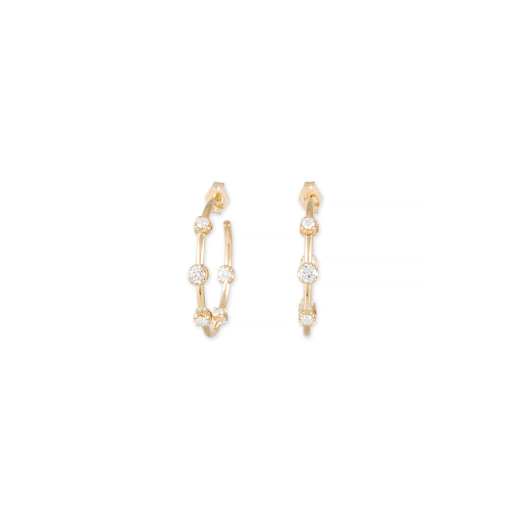 1" Graduated Diamond Sophia Hoops