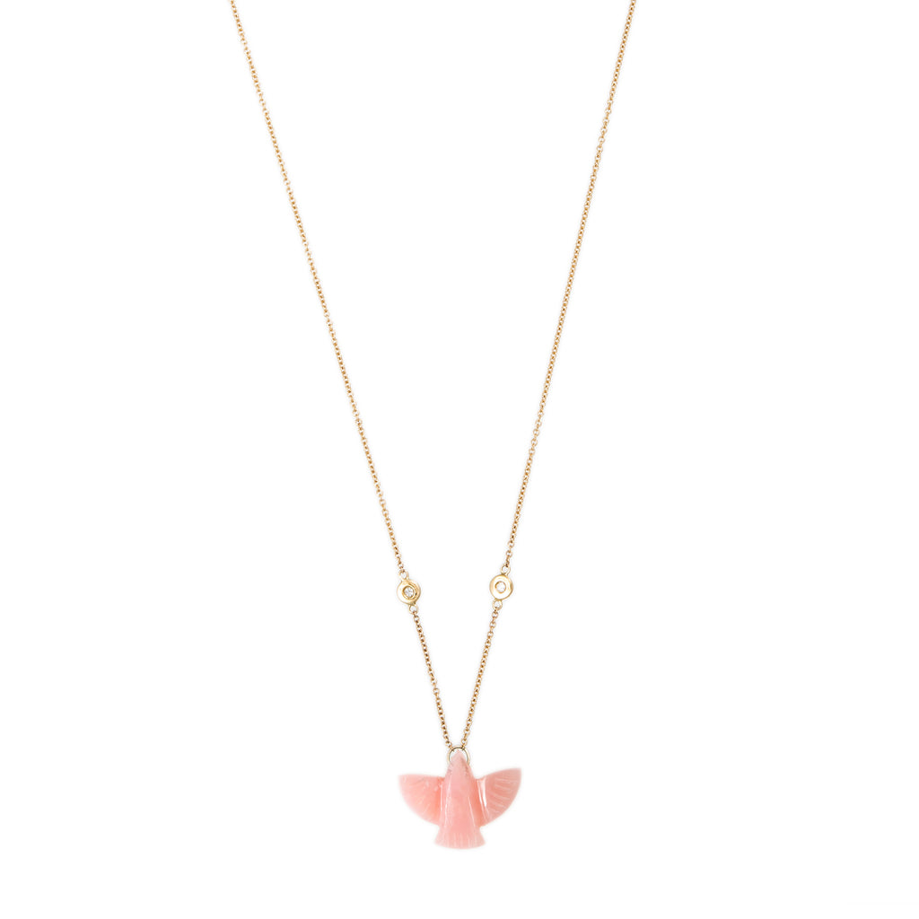 Baby Pink Opal Thunderbird Necklace
