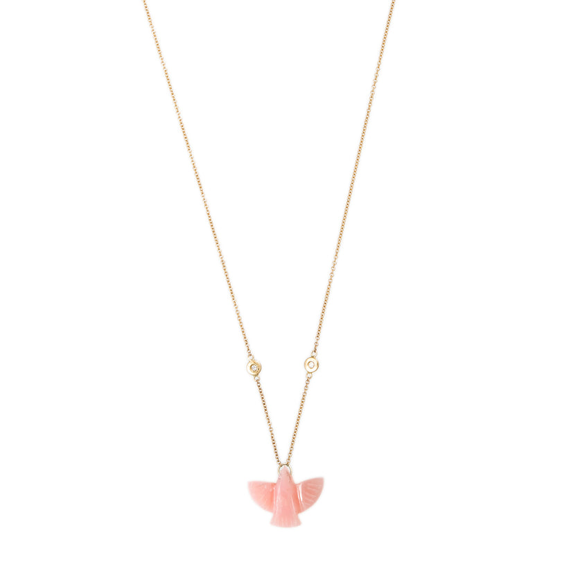 BABY PINK OPAL THUNDERBIRD NECKLACE