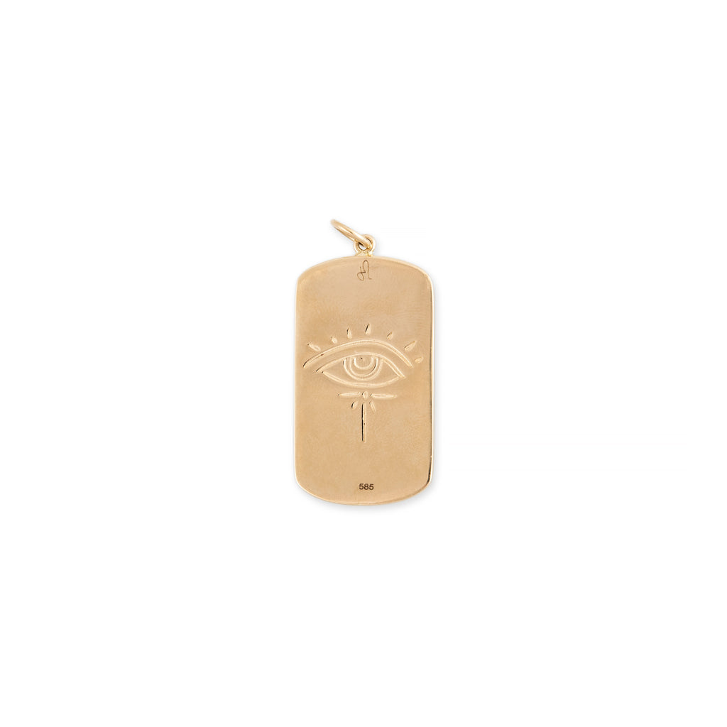 FULL PAVE DIAMOND + EYE BURST TAG CHARM